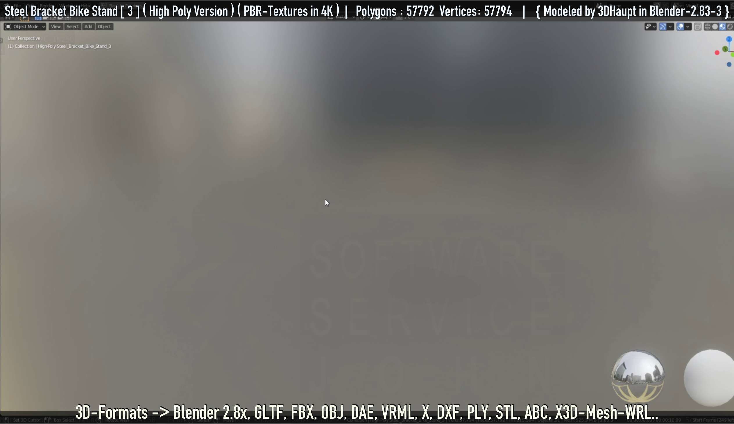 Steel Bracket Bike Stand -3- High Poly 3D model_63