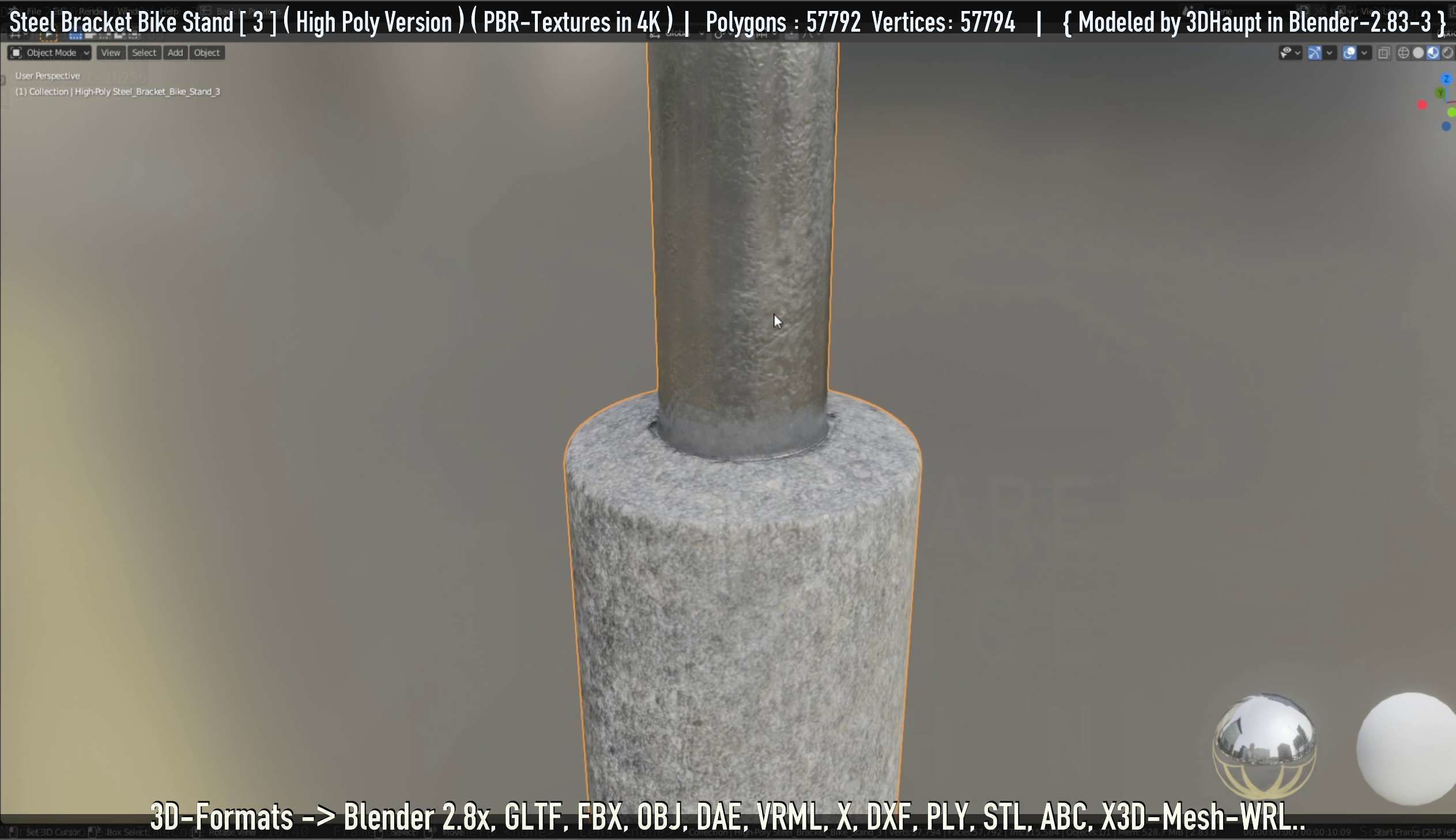 Steel Bracket Bike Stand -3- High Poly 3D model_99