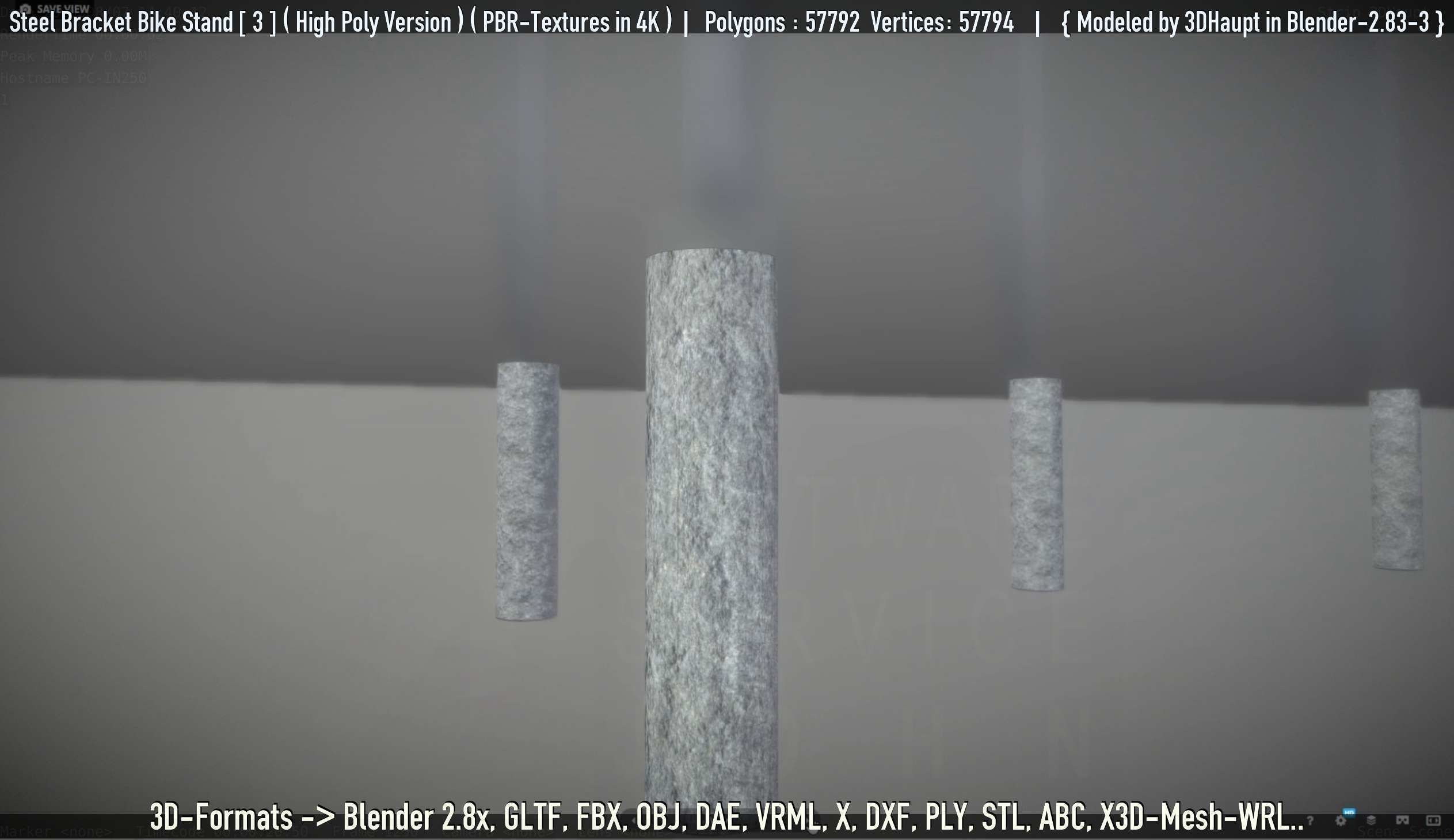 Steel Bracket Bike Stand -3- High Poly 3D model_105