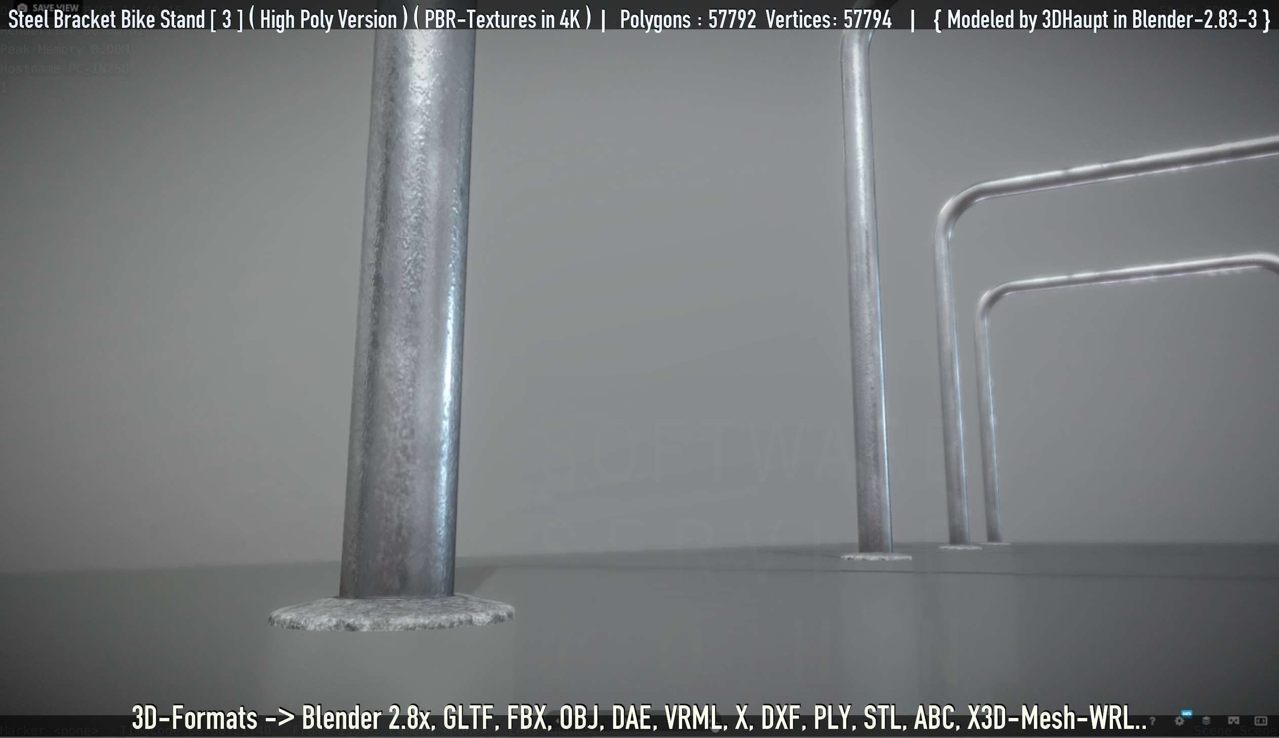 Steel Bracket Bike Stand -3- High Poly 3D model_110