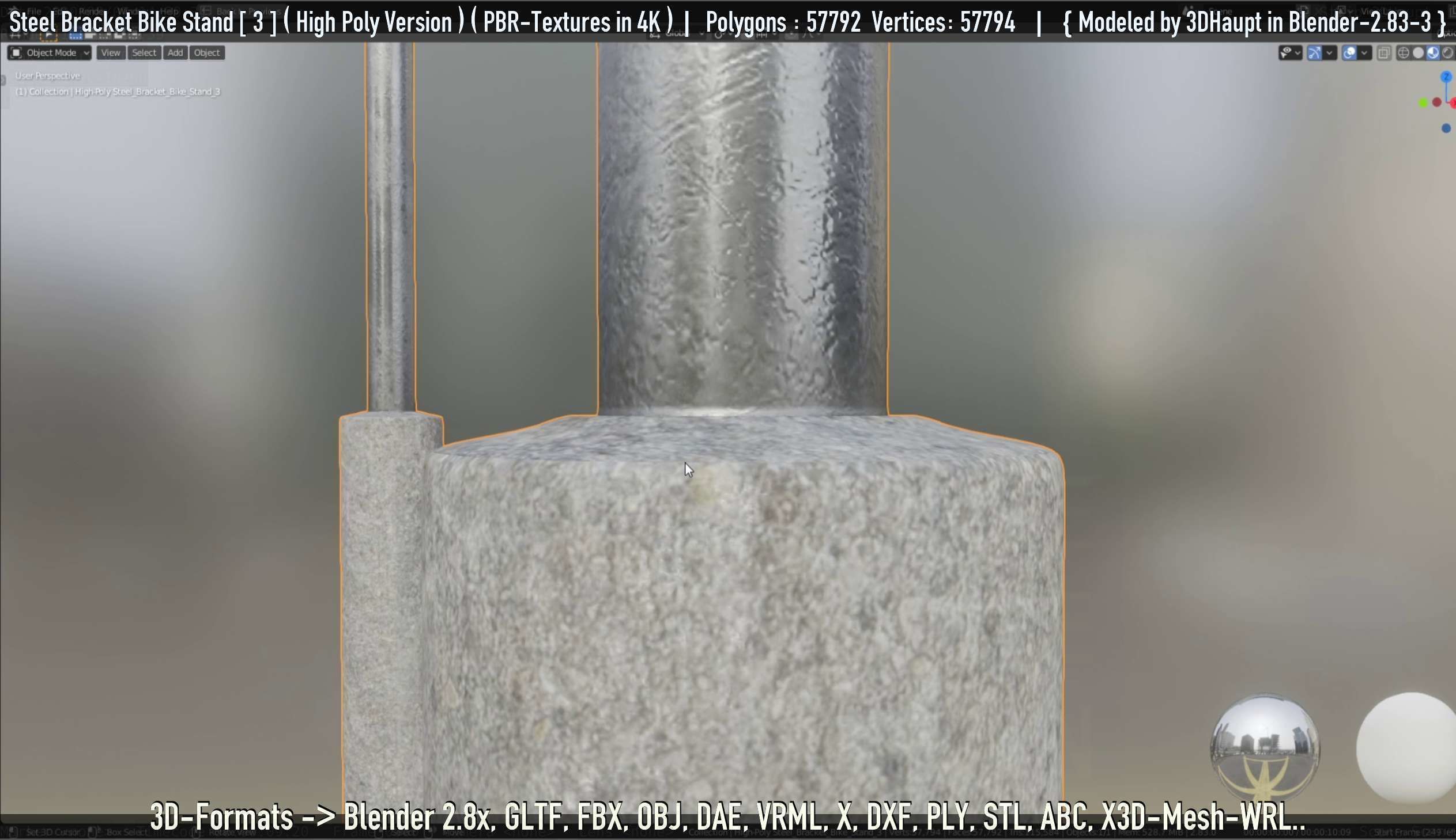 Steel Bracket Bike Stand -3- High Poly 3D model_31
