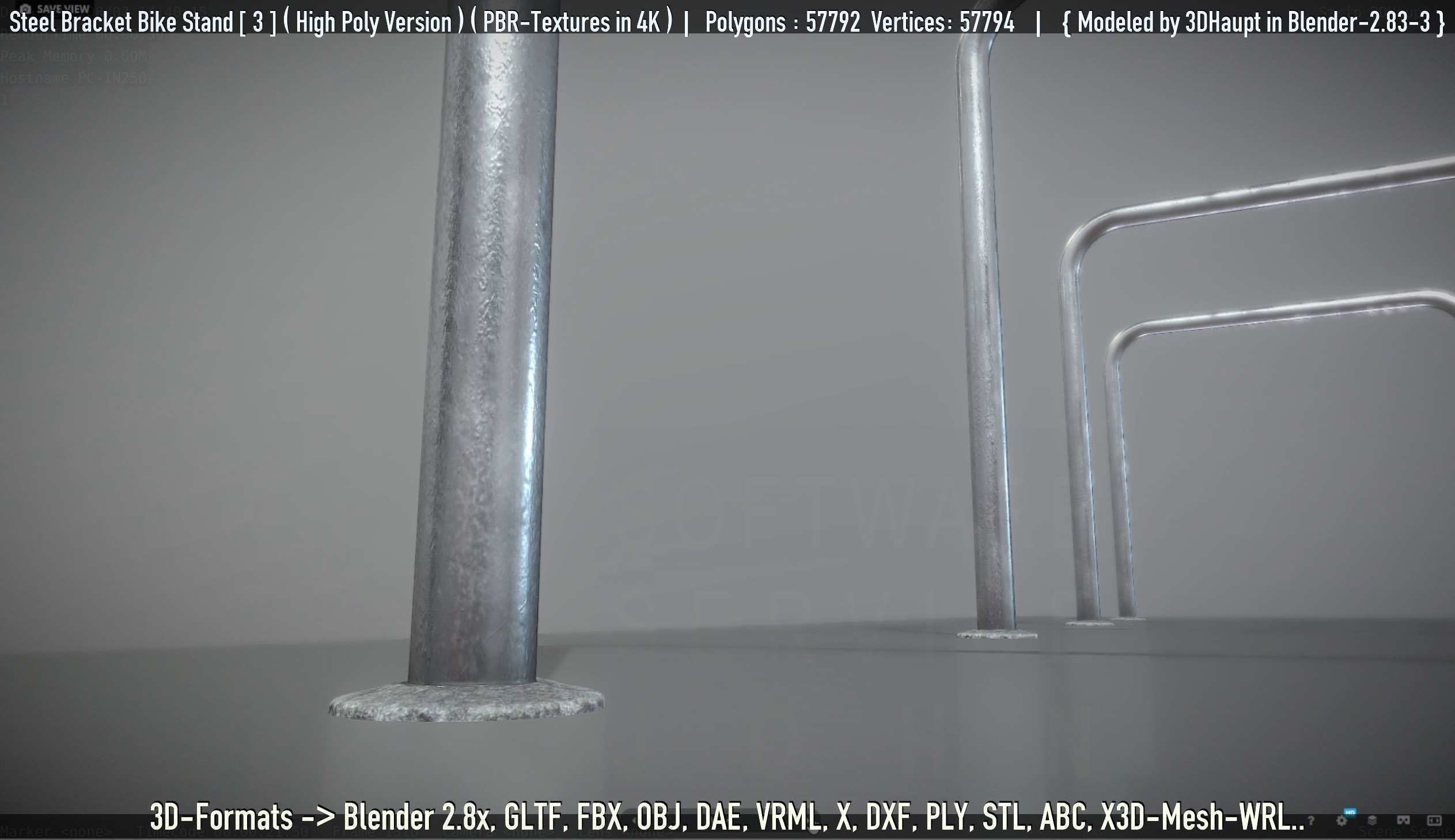 Steel Bracket Bike Stand -3- High Poly 3D model_111