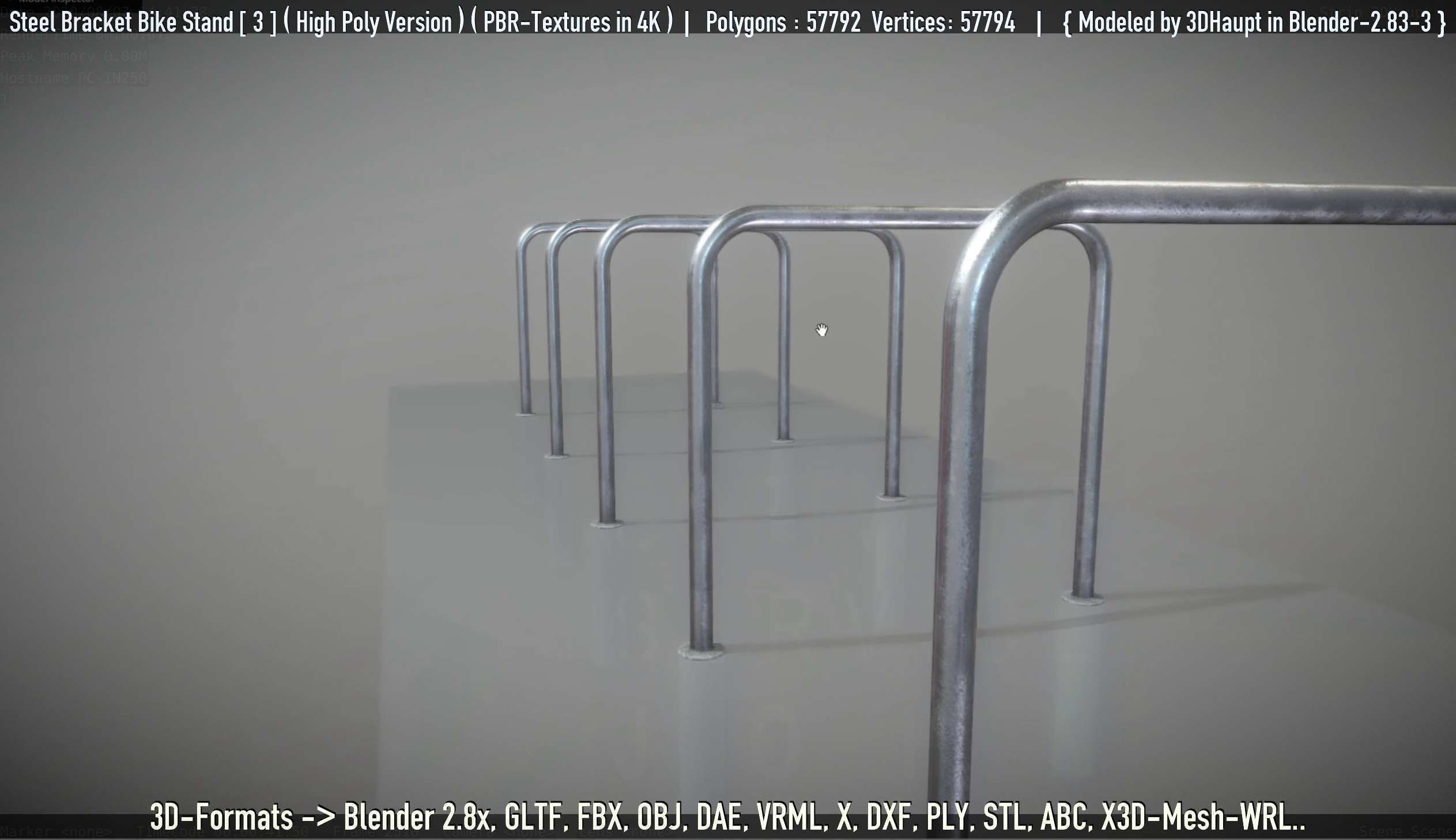 Steel Bracket Bike Stand -3- High Poly 3D model_20