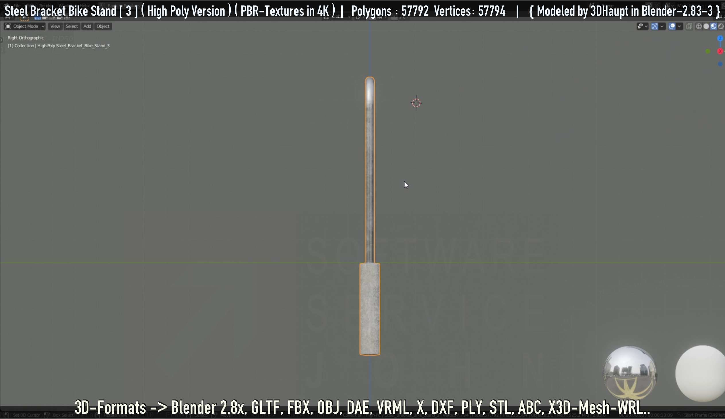 Steel Bracket Bike Stand -3- High Poly 3D model_48