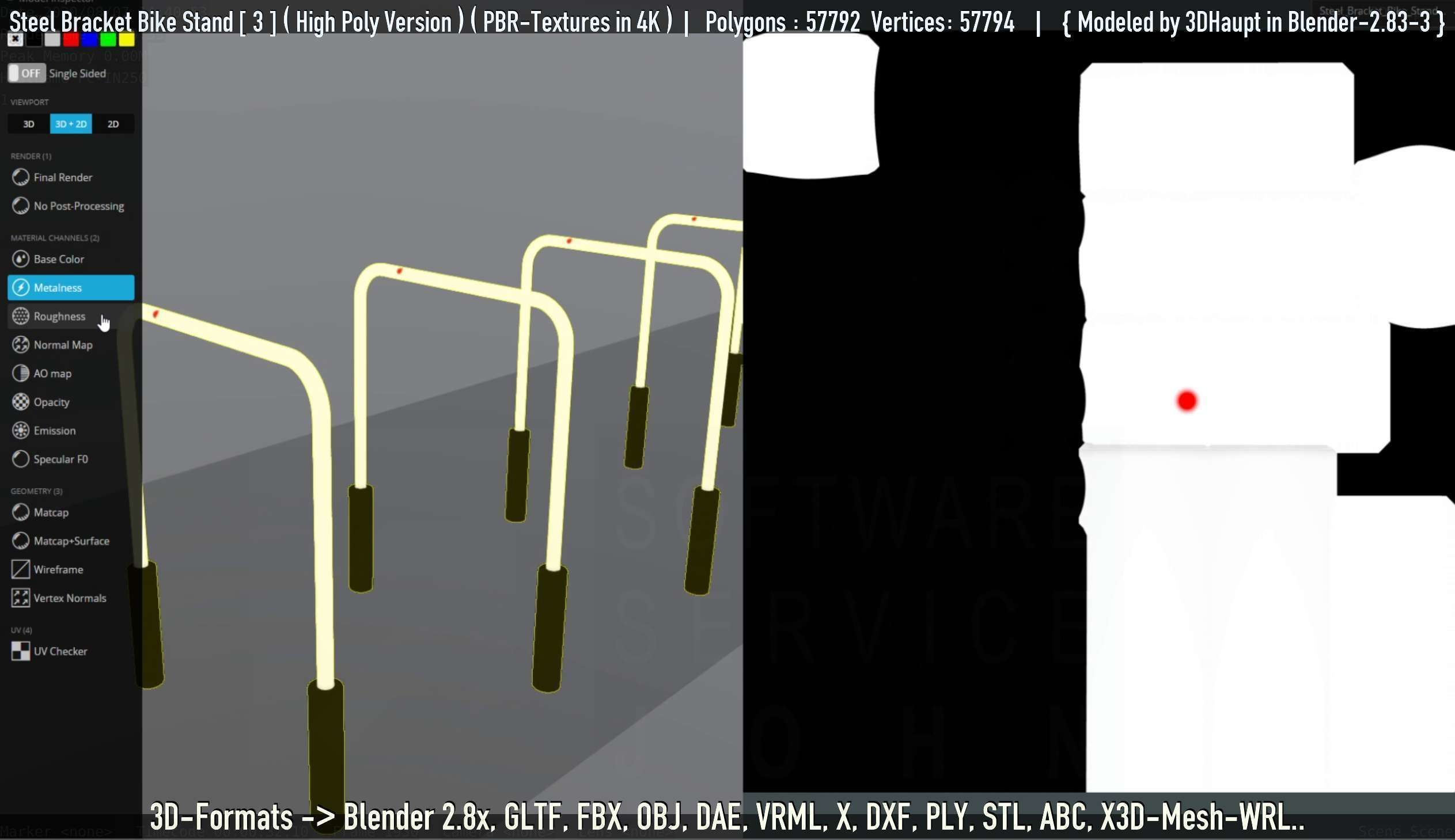 Steel Bracket Bike Stand -3- High Poly 3D model_12