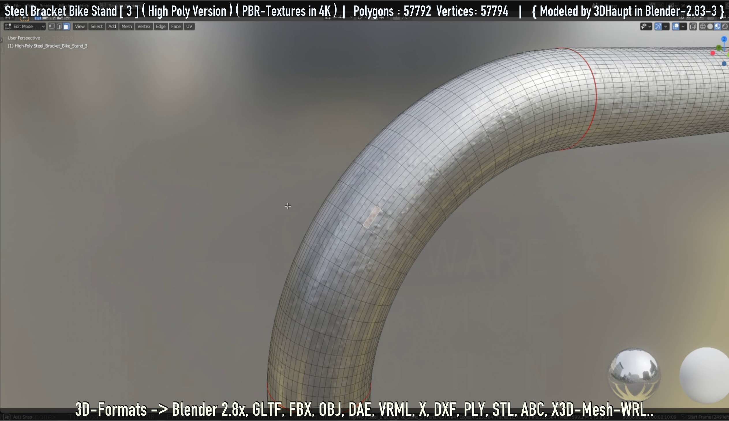 Steel Bracket Bike Stand -3- High Poly 3D model_30