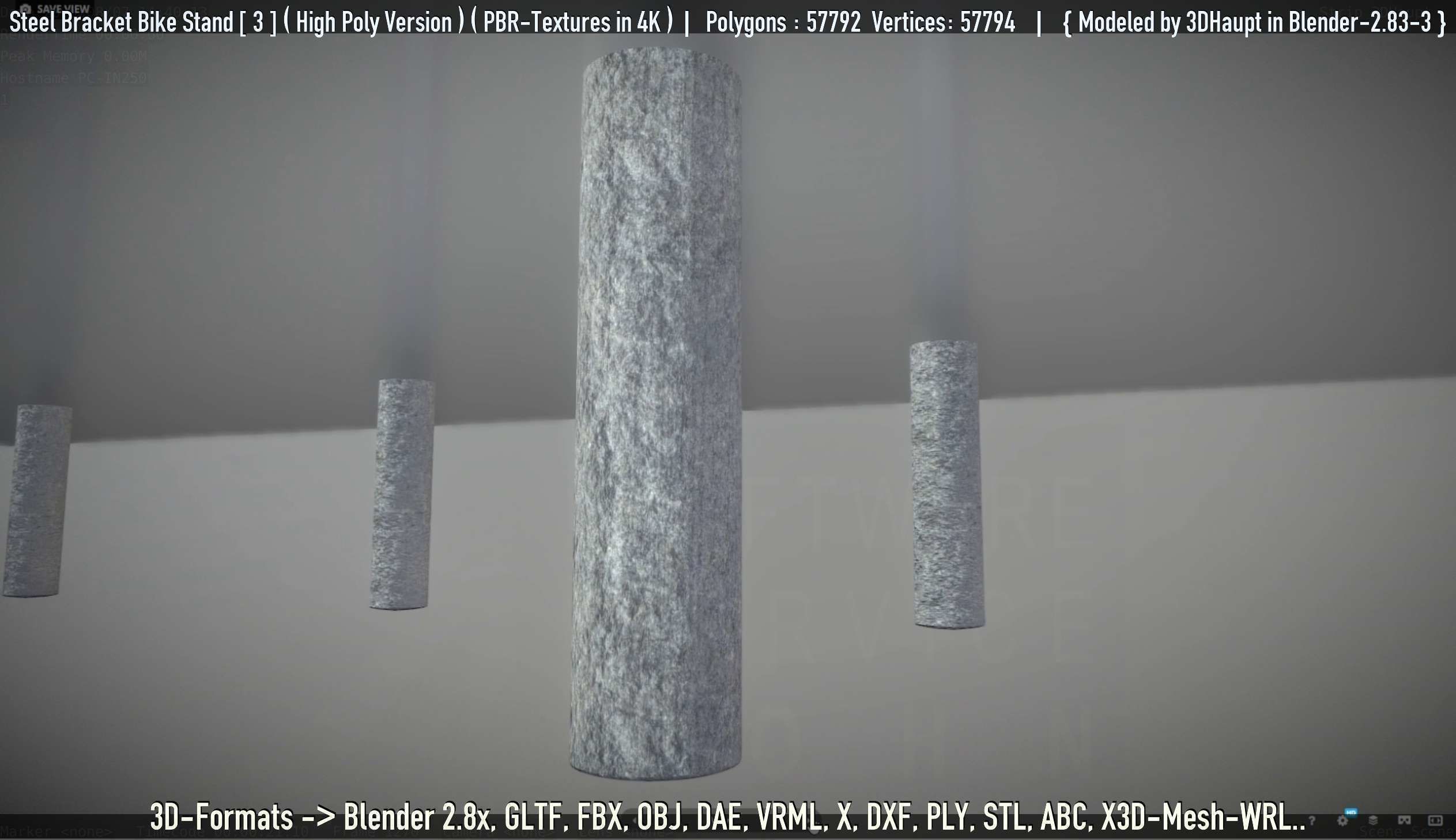 Steel Bracket Bike Stand -3- High Poly 3D model_106