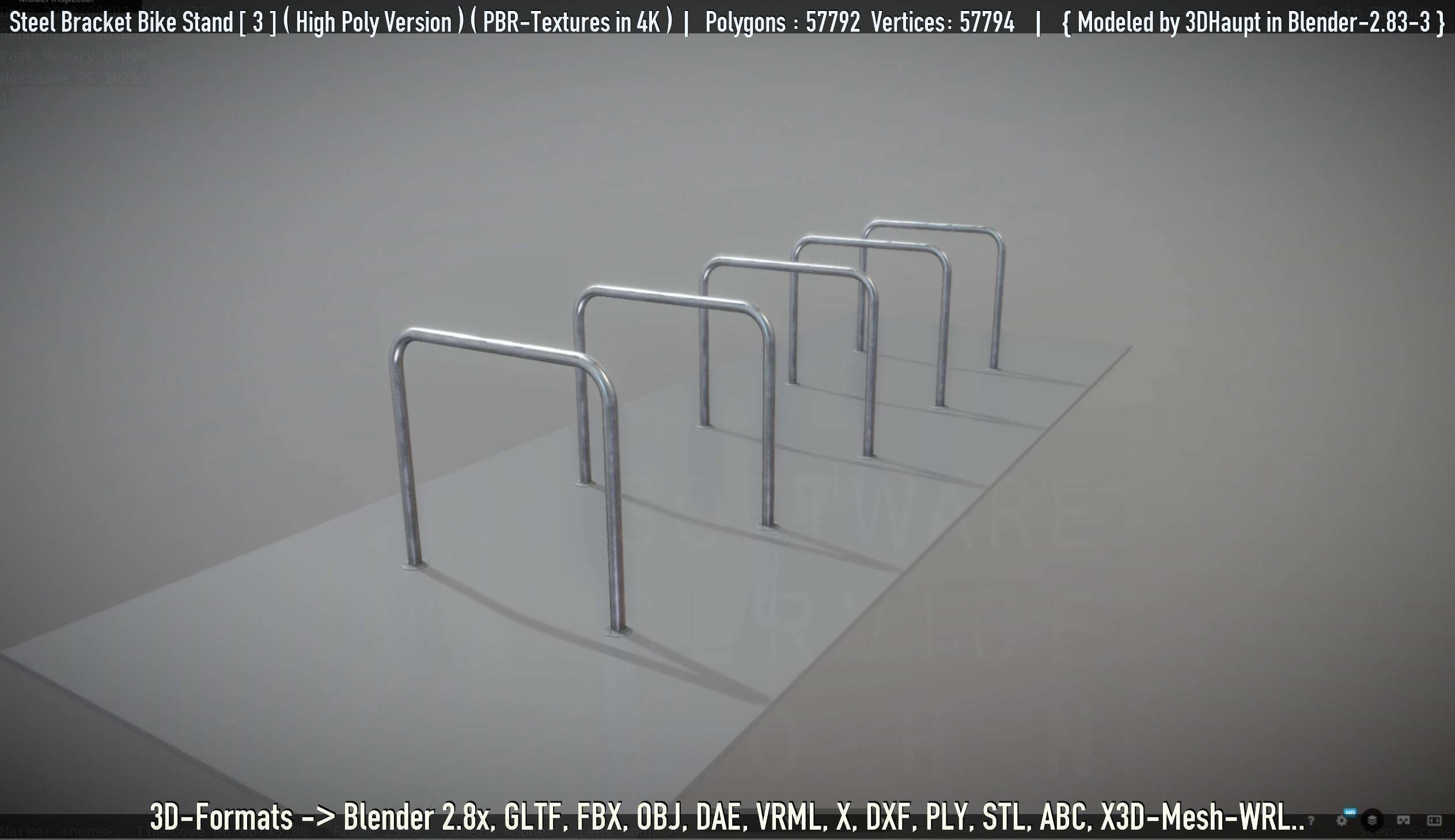 Steel Bracket Bike Stand -3- High Poly 3D model_34