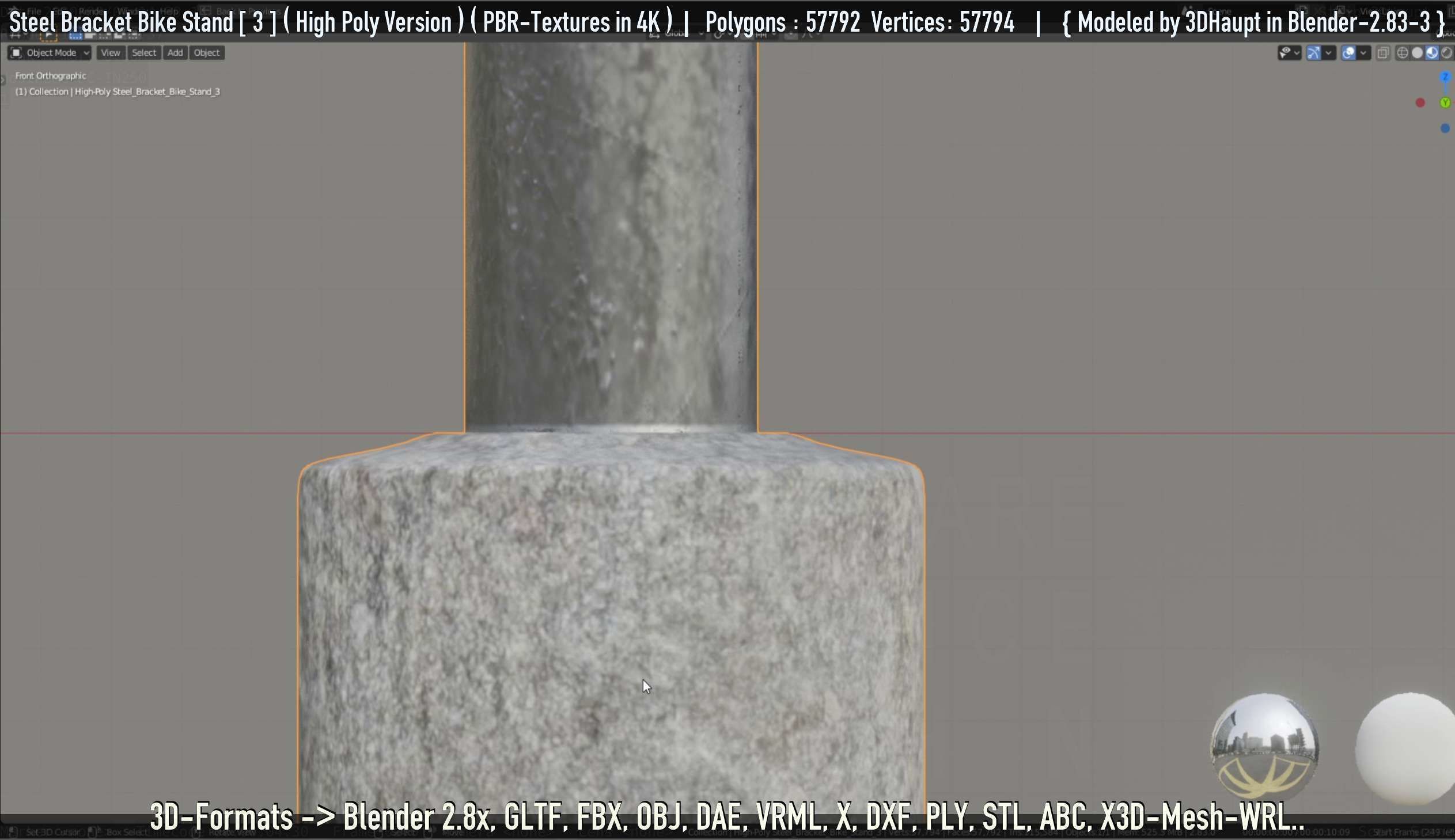 Steel Bracket Bike Stand -3- High Poly 3D model_3