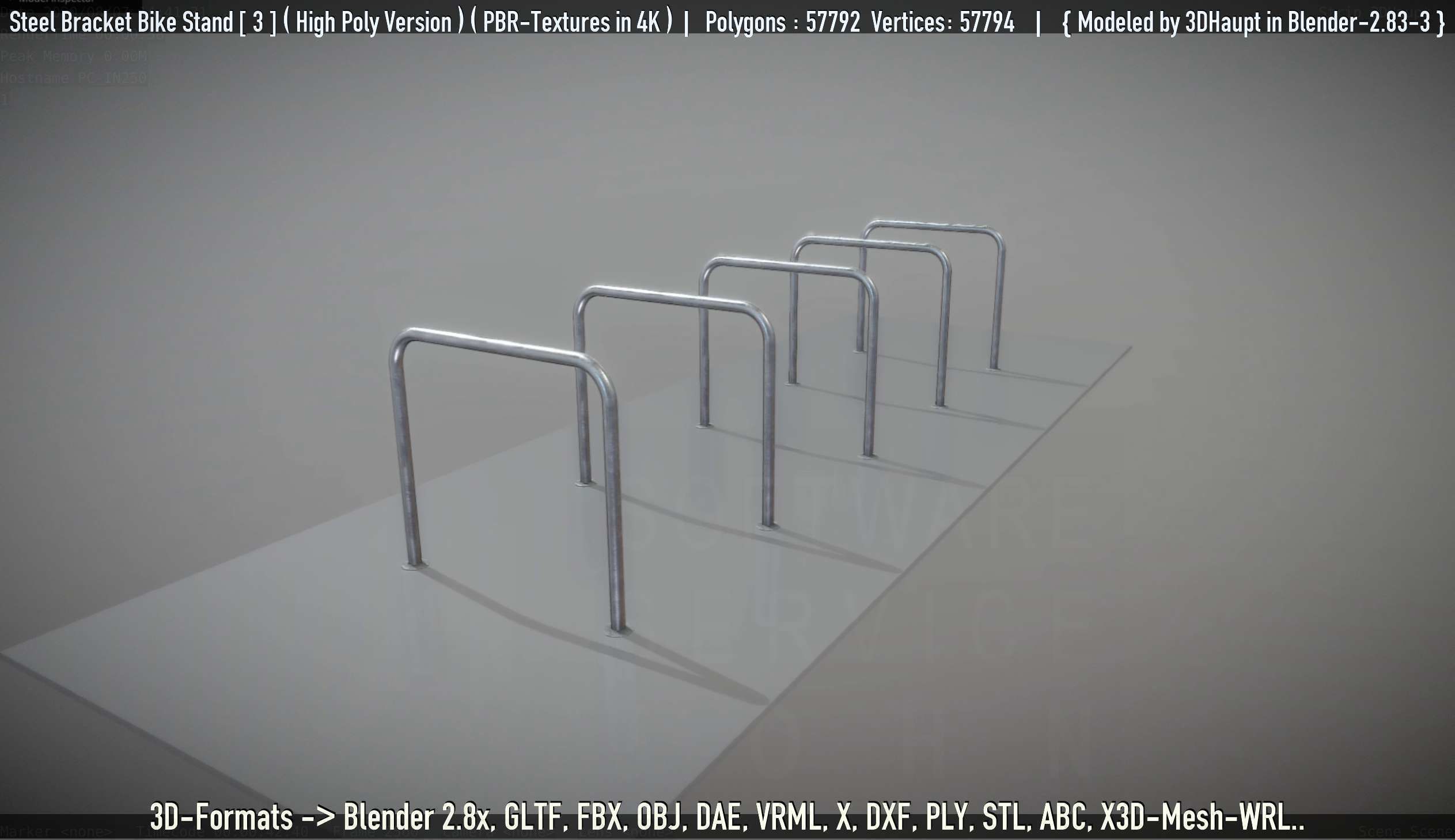 Steel Bracket Bike Stand -3- High Poly 3D model_124
