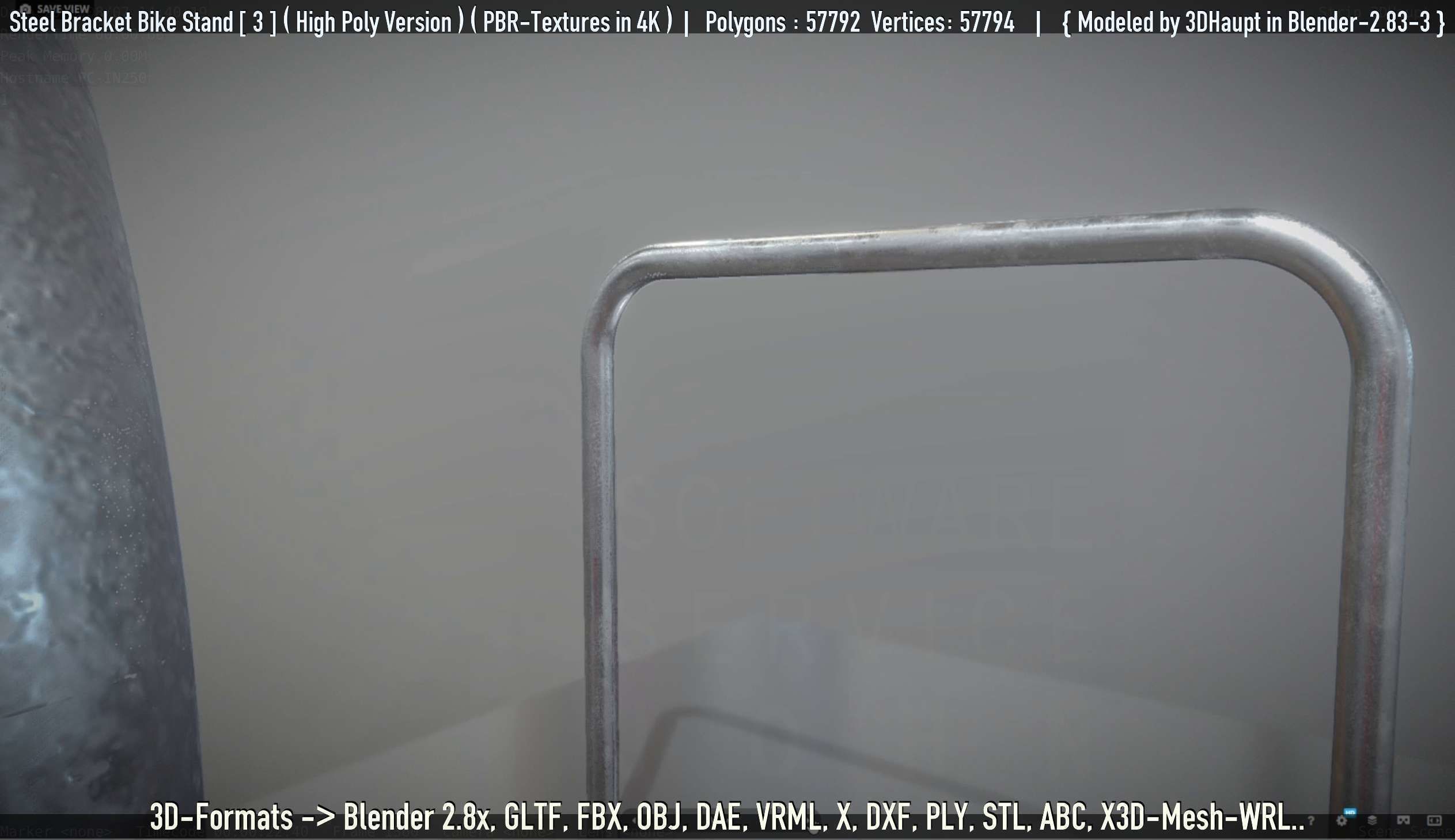 Steel Bracket Bike Stand -3- High Poly 3D model_116