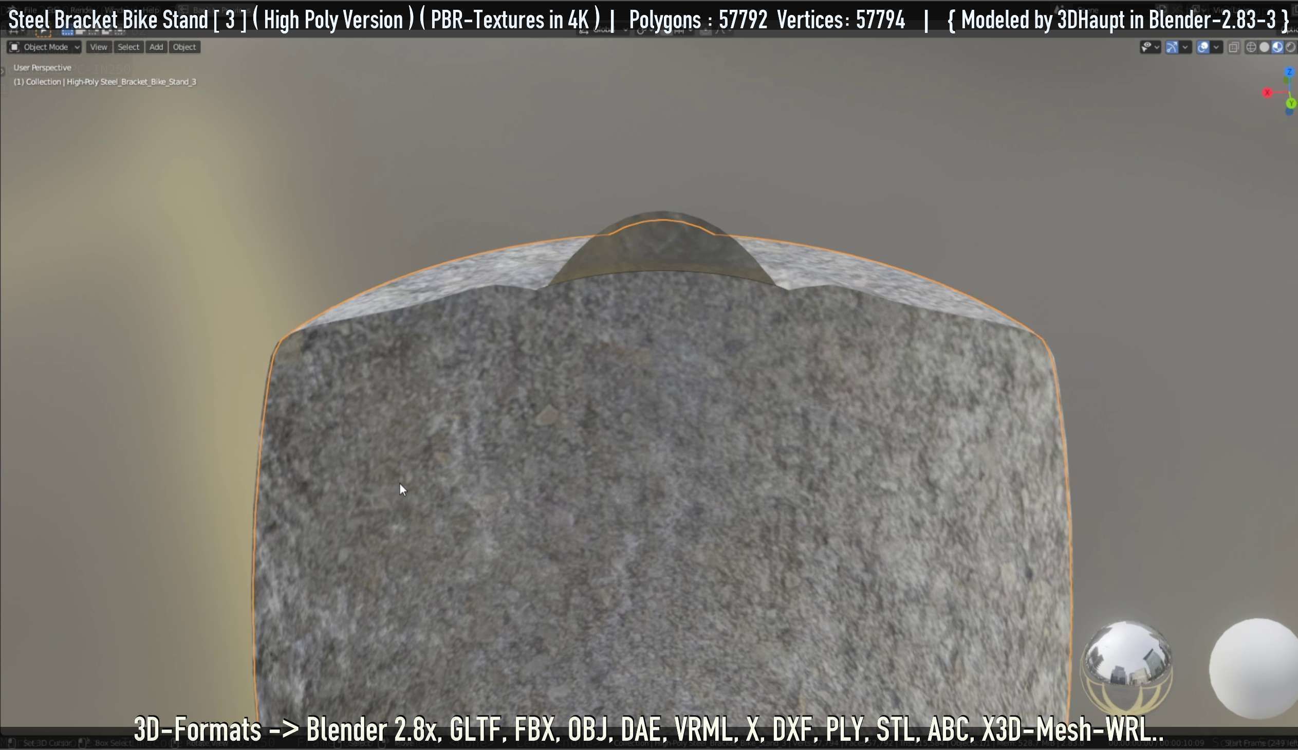 Steel Bracket Bike Stand -3- High Poly 3D model_95