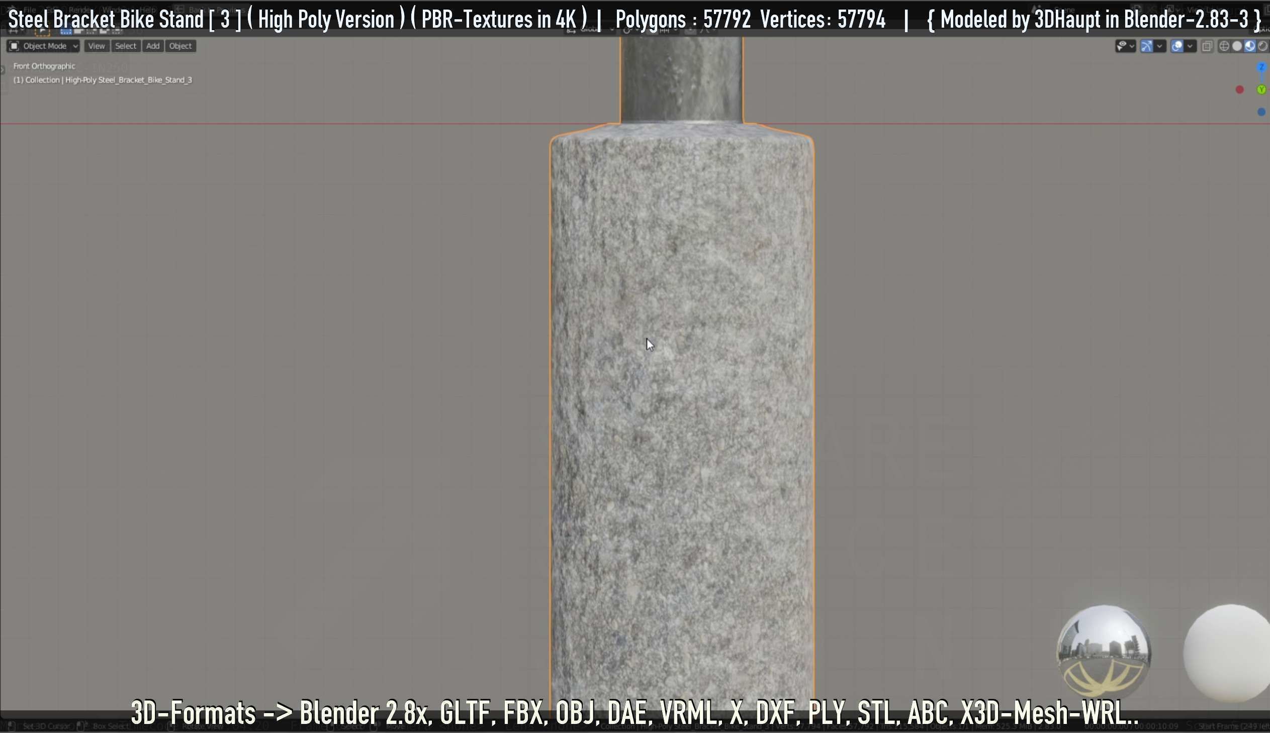 Steel Bracket Bike Stand -3- High Poly 3D model_59