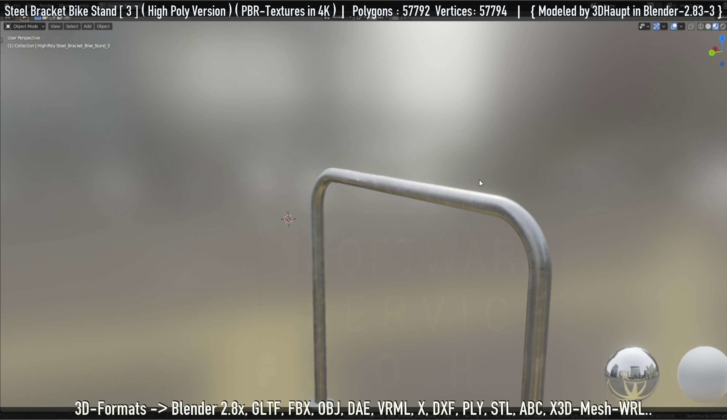 Steel Bracket Bike Stand -3- High Poly 3D model_36