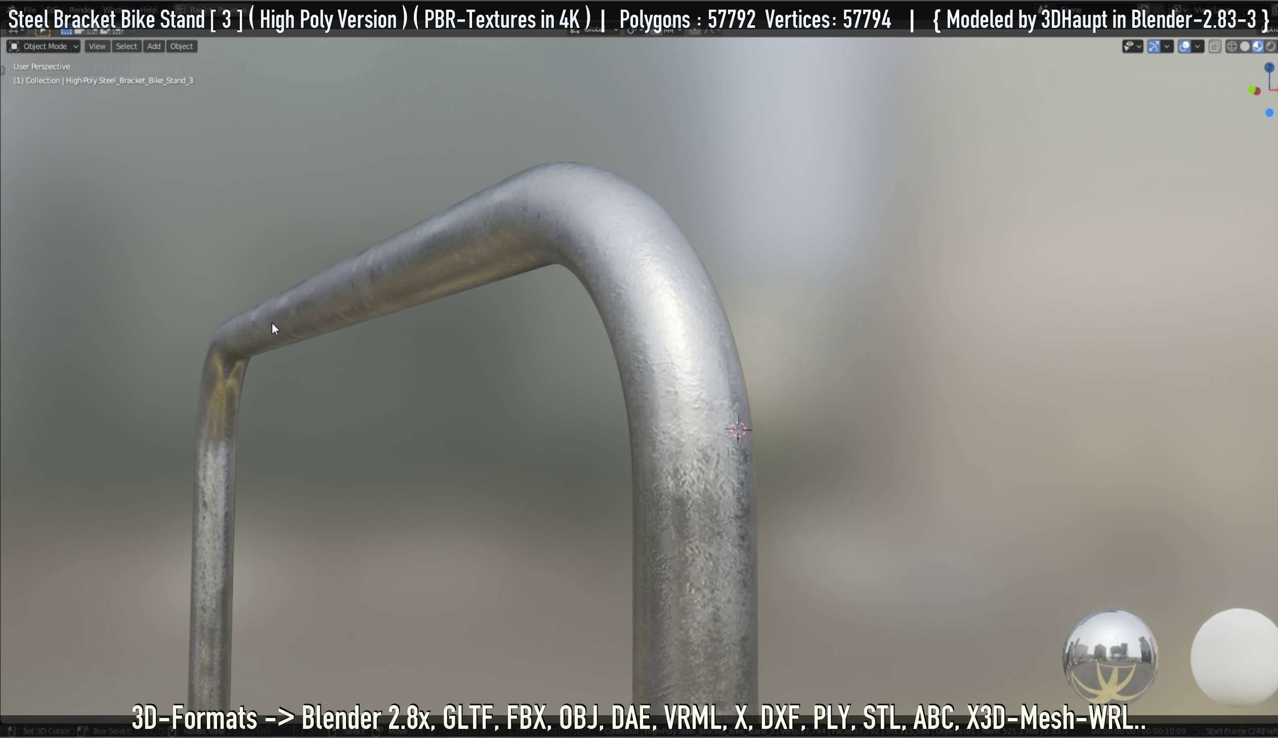 Steel Bracket Bike Stand -3- High Poly 3D model_18