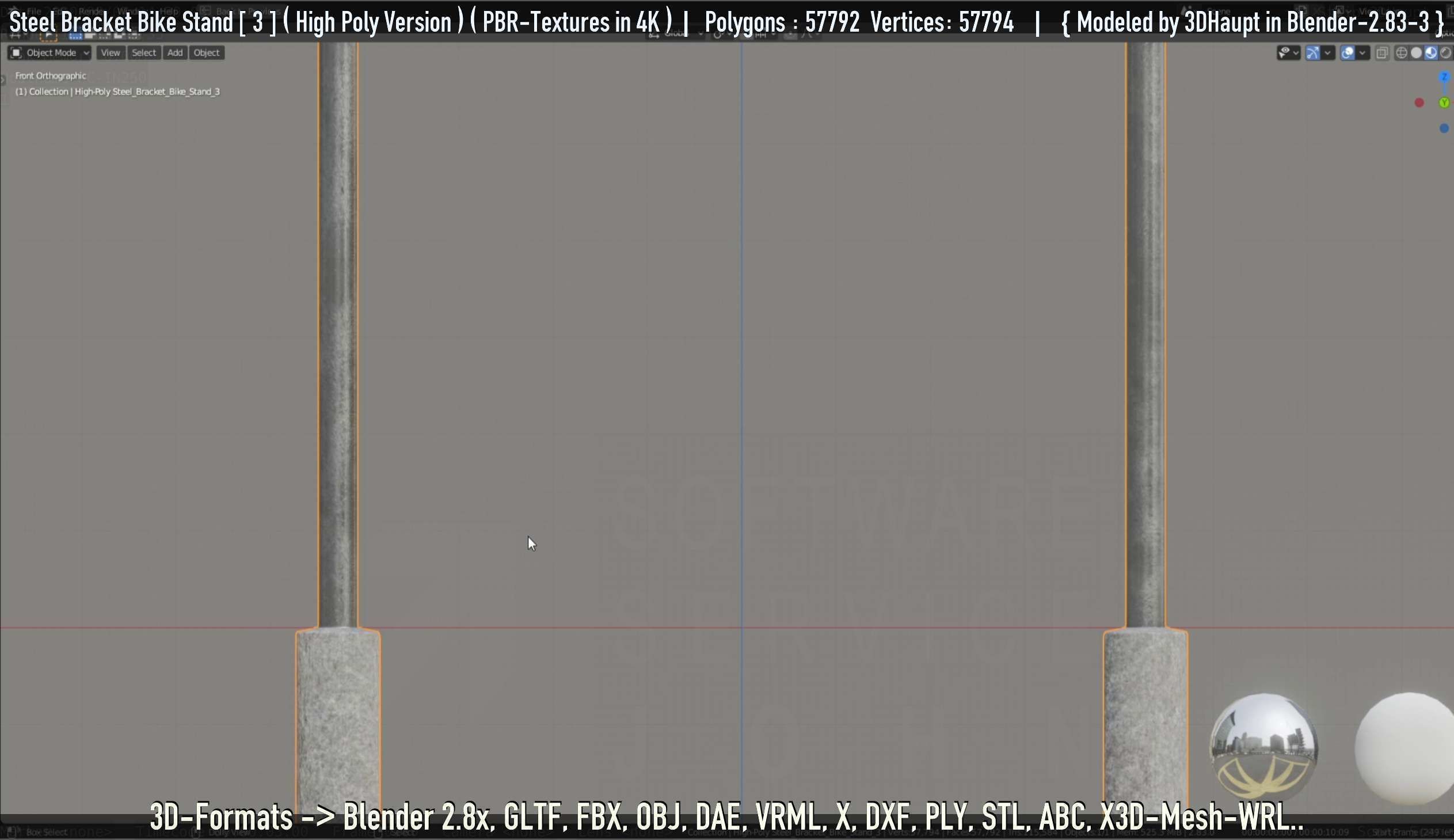 Steel Bracket Bike Stand -3- High Poly 3D model_23