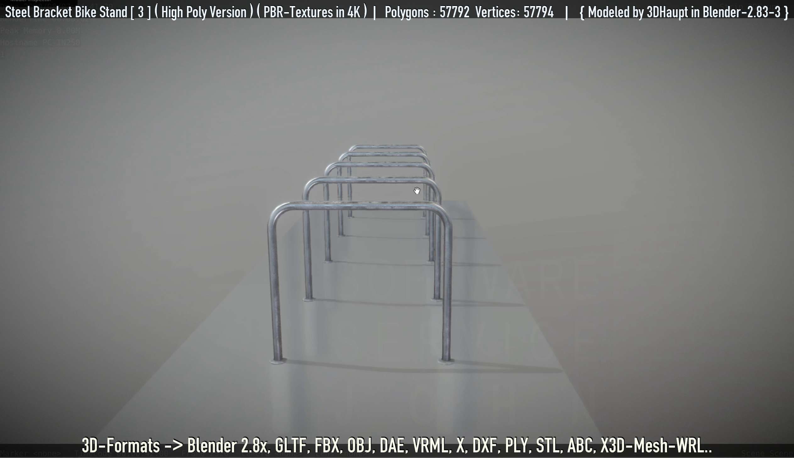 Steel Bracket Bike Stand -3- High Poly 3D model_19