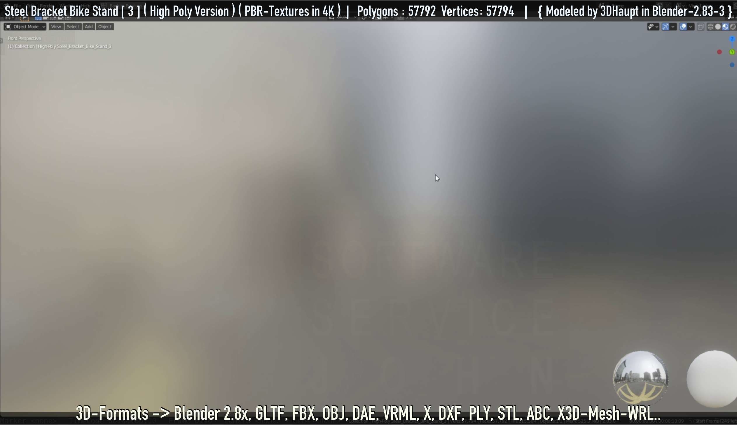 Steel Bracket Bike Stand -3- High Poly 3D model_55