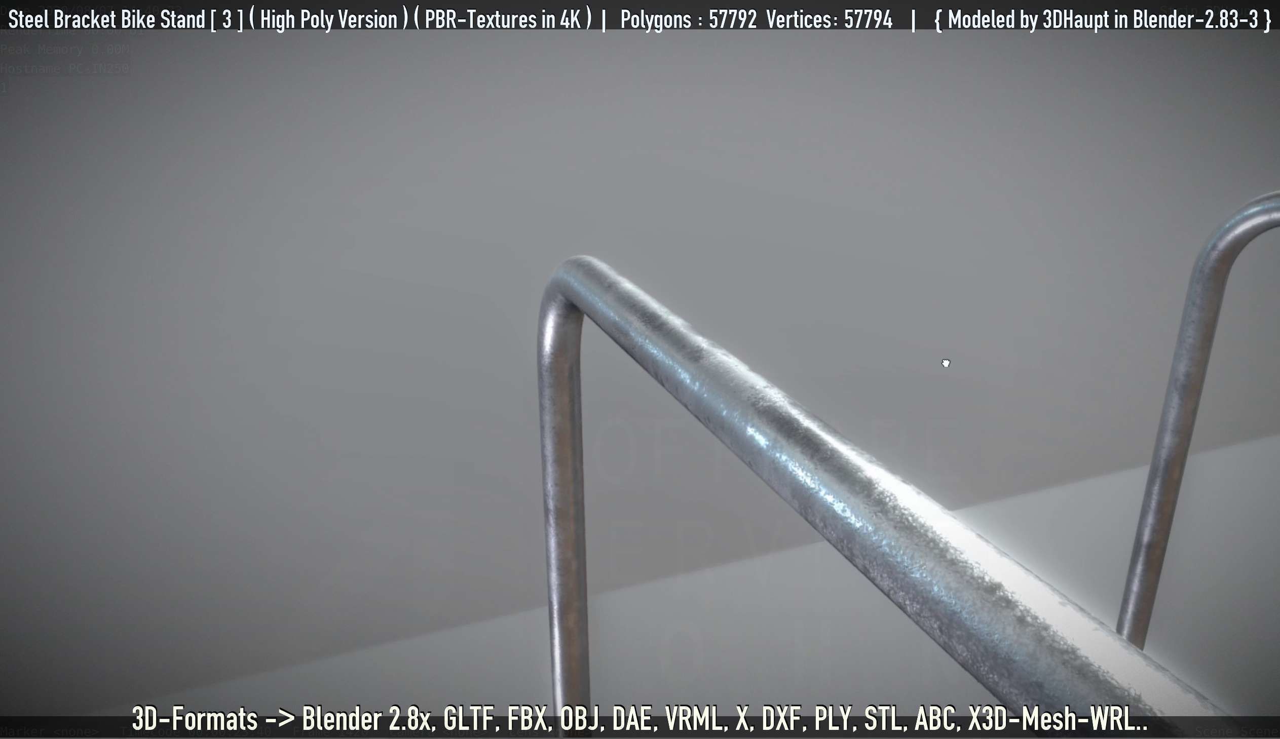 Steel Bracket Bike Stand -3- High Poly 3D model_122