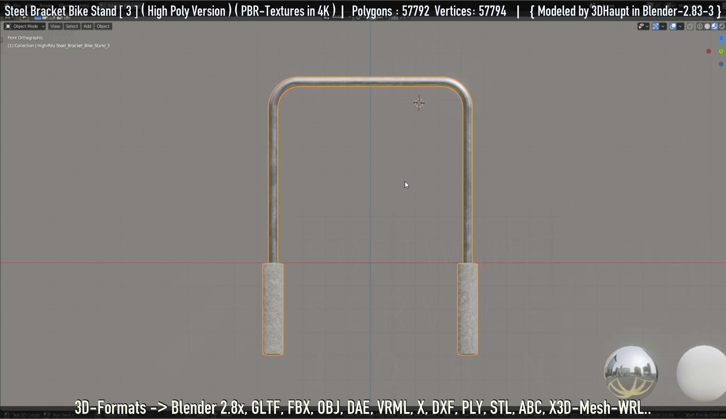 Steel Bracket Bike Stand -3- High Poly 3D model_47
