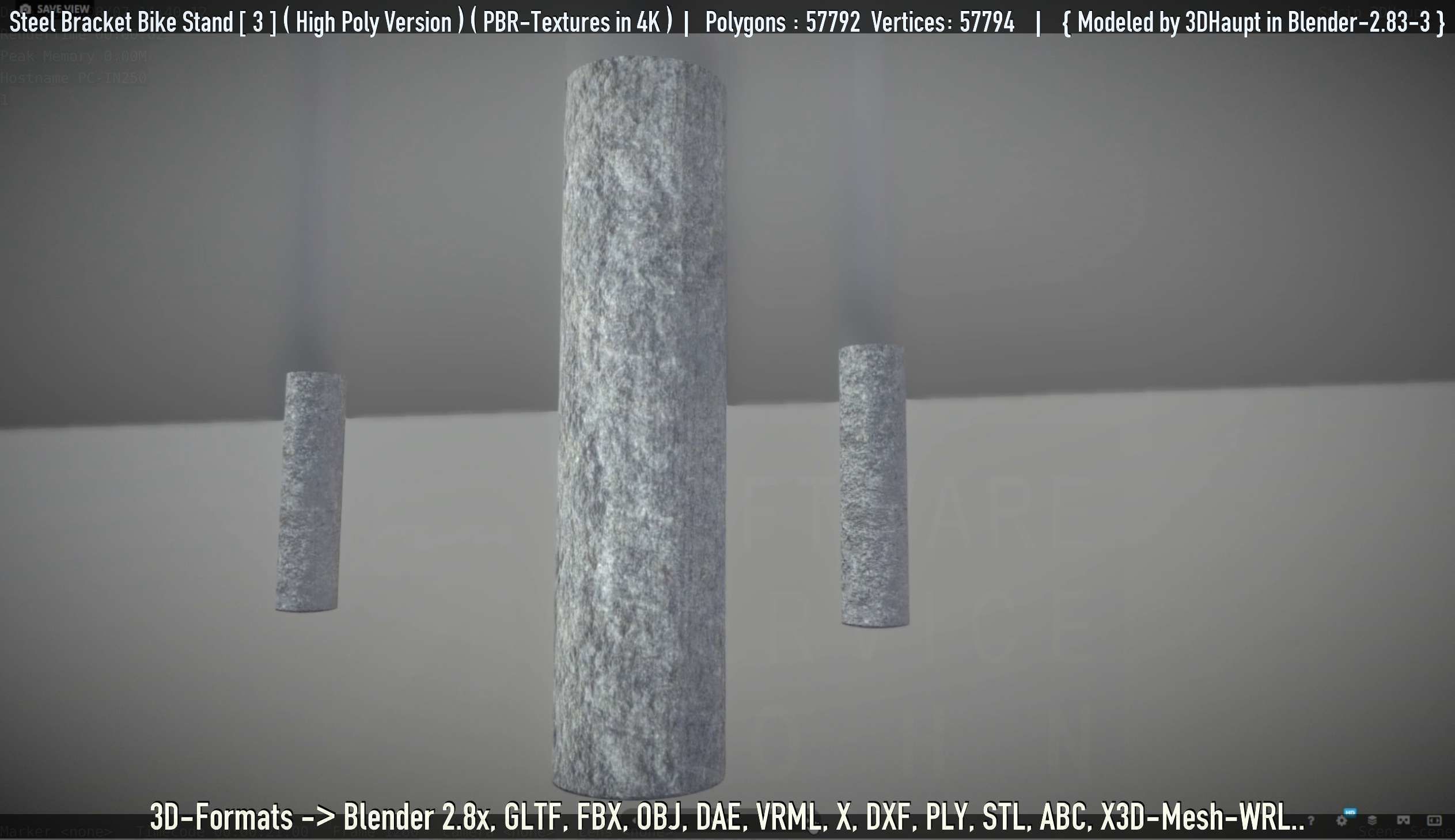 Steel Bracket Bike Stand -3- High Poly 3D model_107