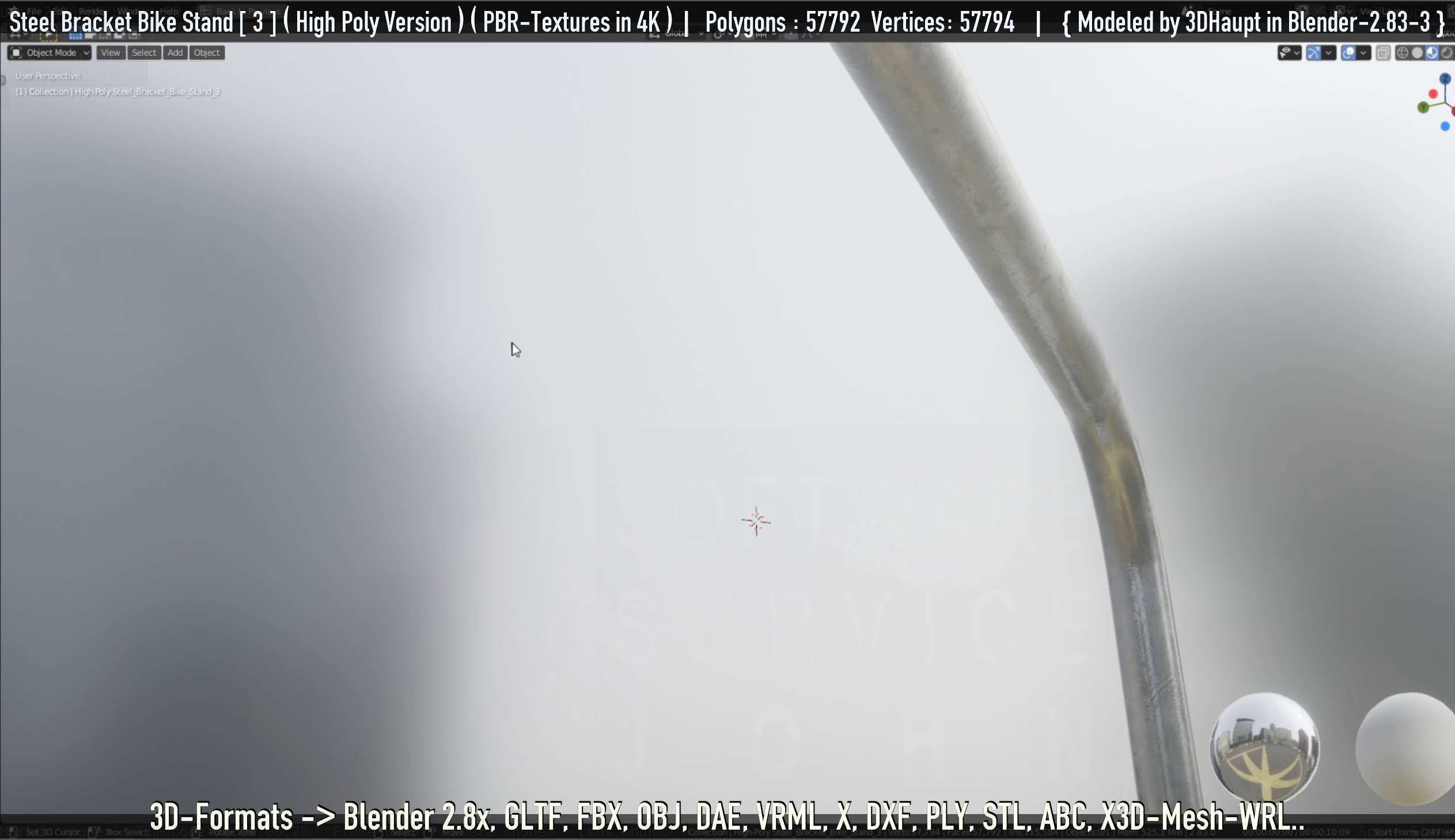 Steel Bracket Bike Stand -3- High Poly 3D model_42