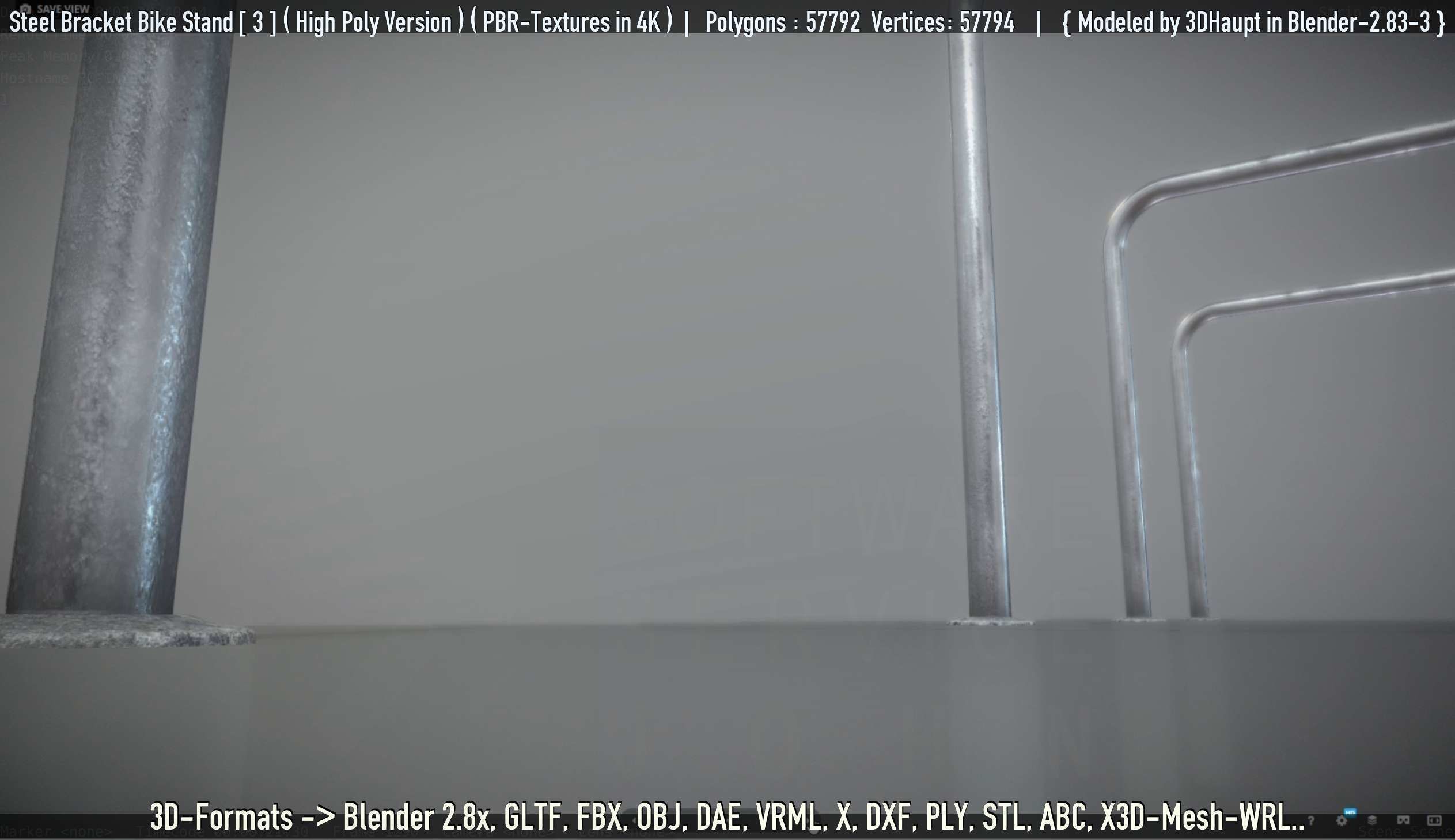 Steel Bracket Bike Stand -3- High Poly 3D model_109