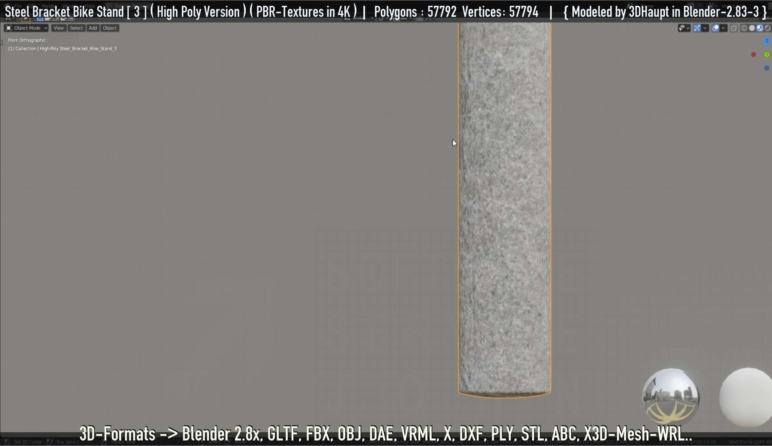 Steel Bracket Bike Stand -3- High Poly 3D model_58