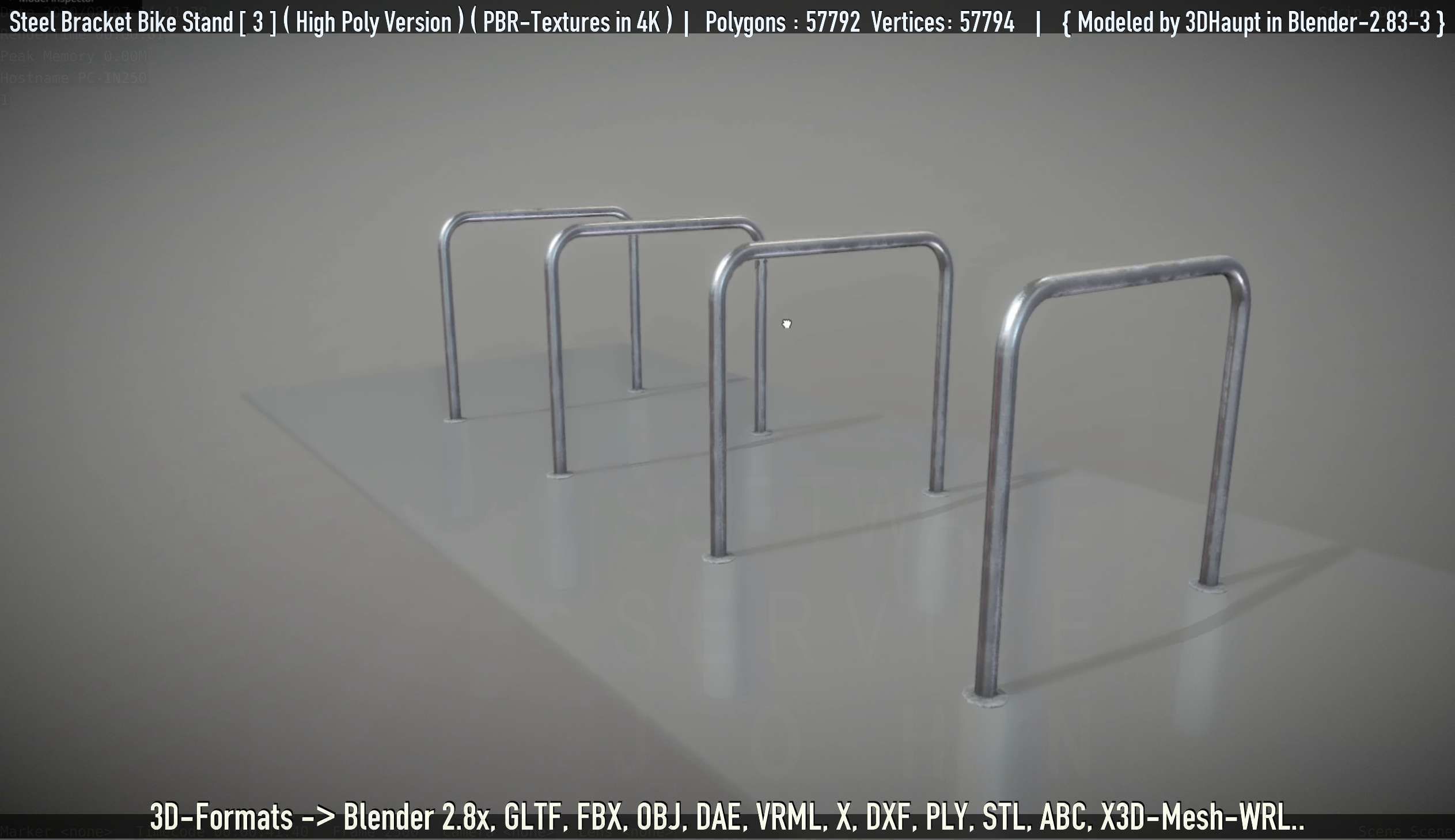 Steel Bracket Bike Stand -3- High Poly 3D model_2