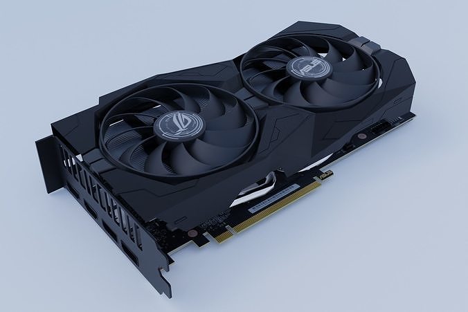 GTX 1660 ASUS ROG STRIX  Low-poly 3D model