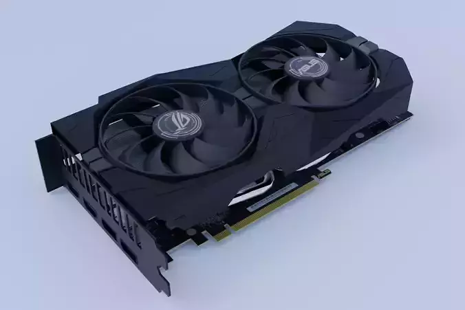 GTX 1660 ASUS ROG STRIX  Low-poly 3D model