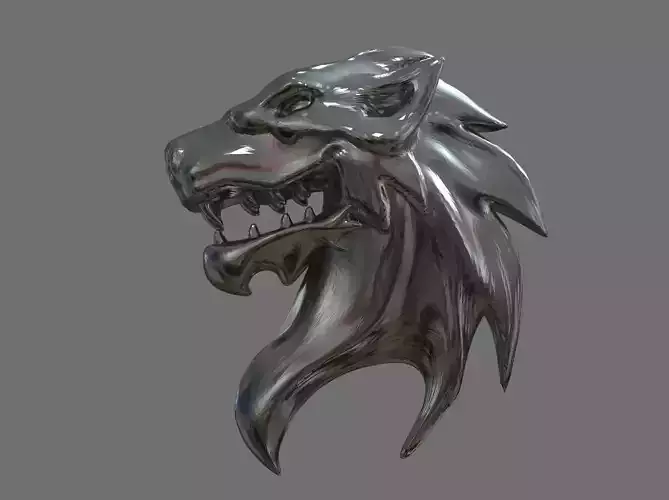 Silver Wolf Head
