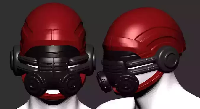 helmet high poly sculpt 3d printable ver 7 3D model