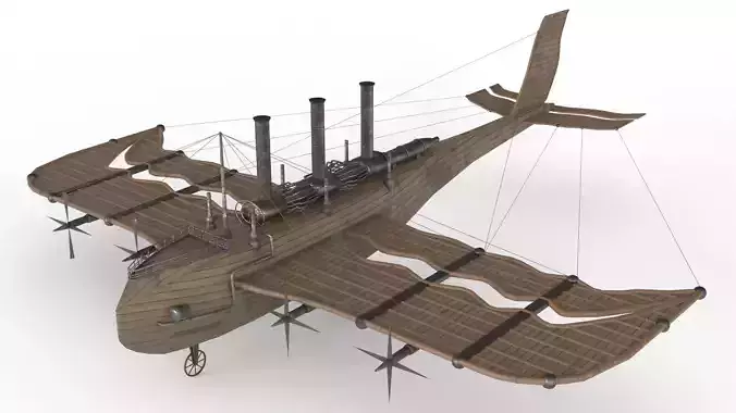 Flying Ship Low-poly 3D model