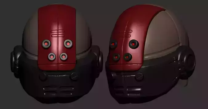 helmet high poly sculpt 3d printable ver 7 3D model