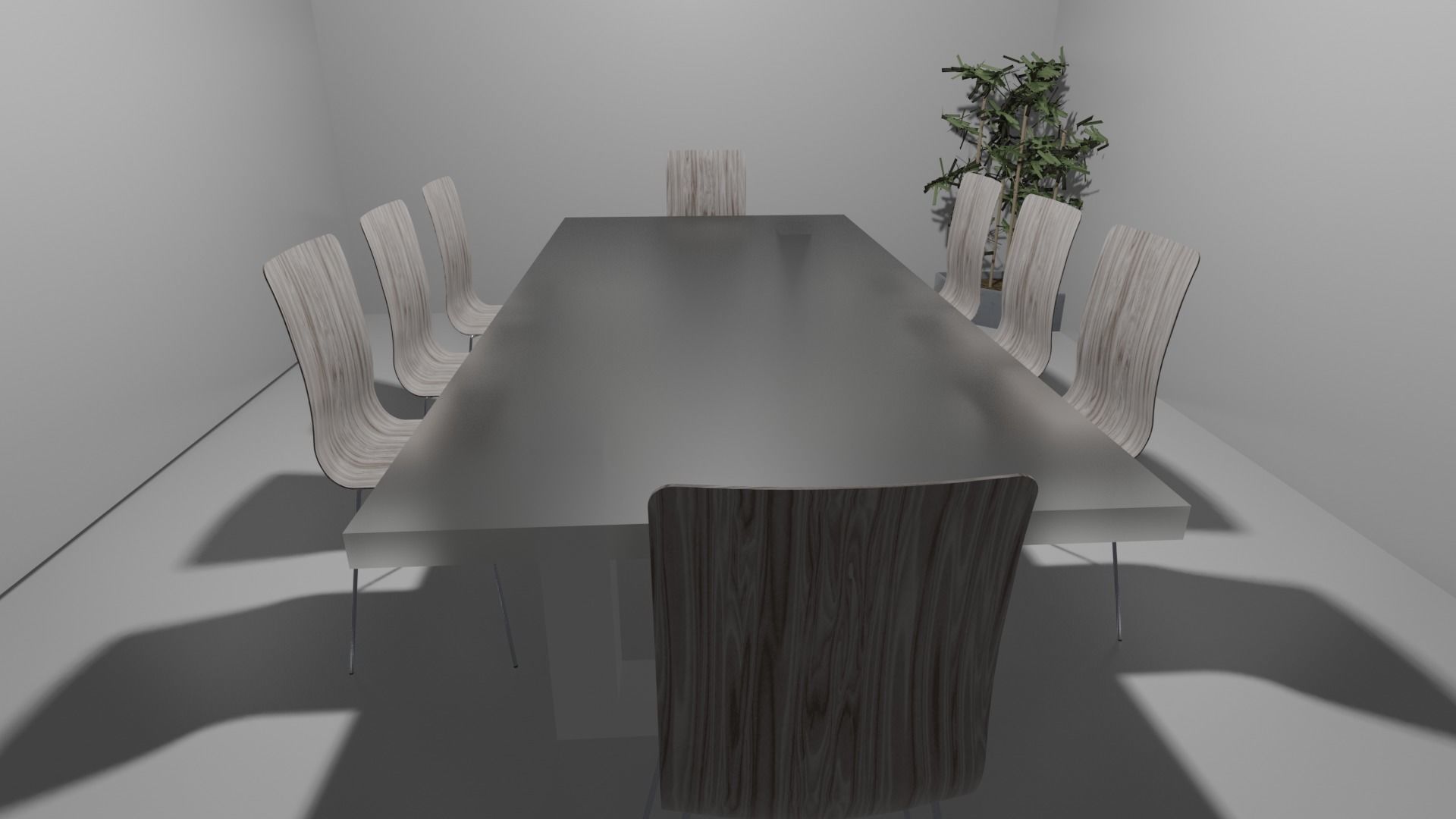 Table dining and chairs Free 3D model_1
