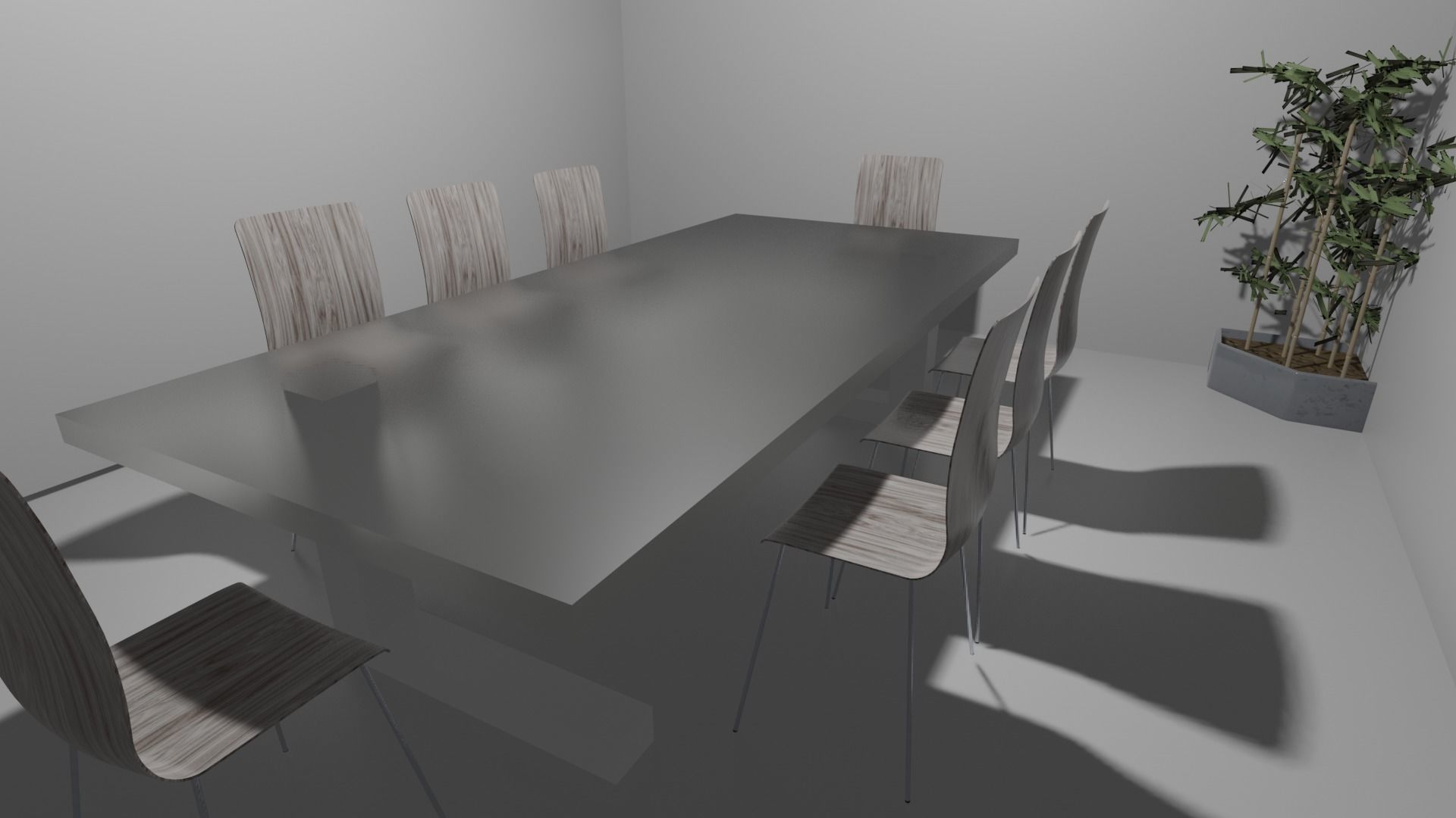 Table dining and chairs Free 3D model_2