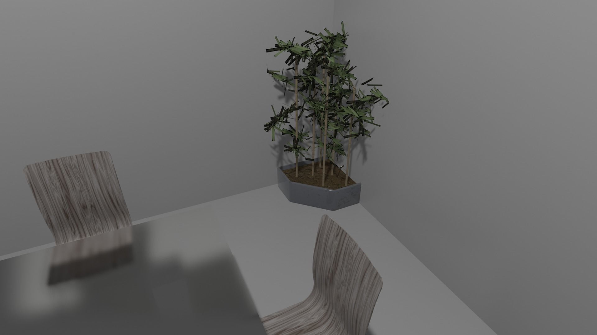 Table dining and chairs Free 3D model_5