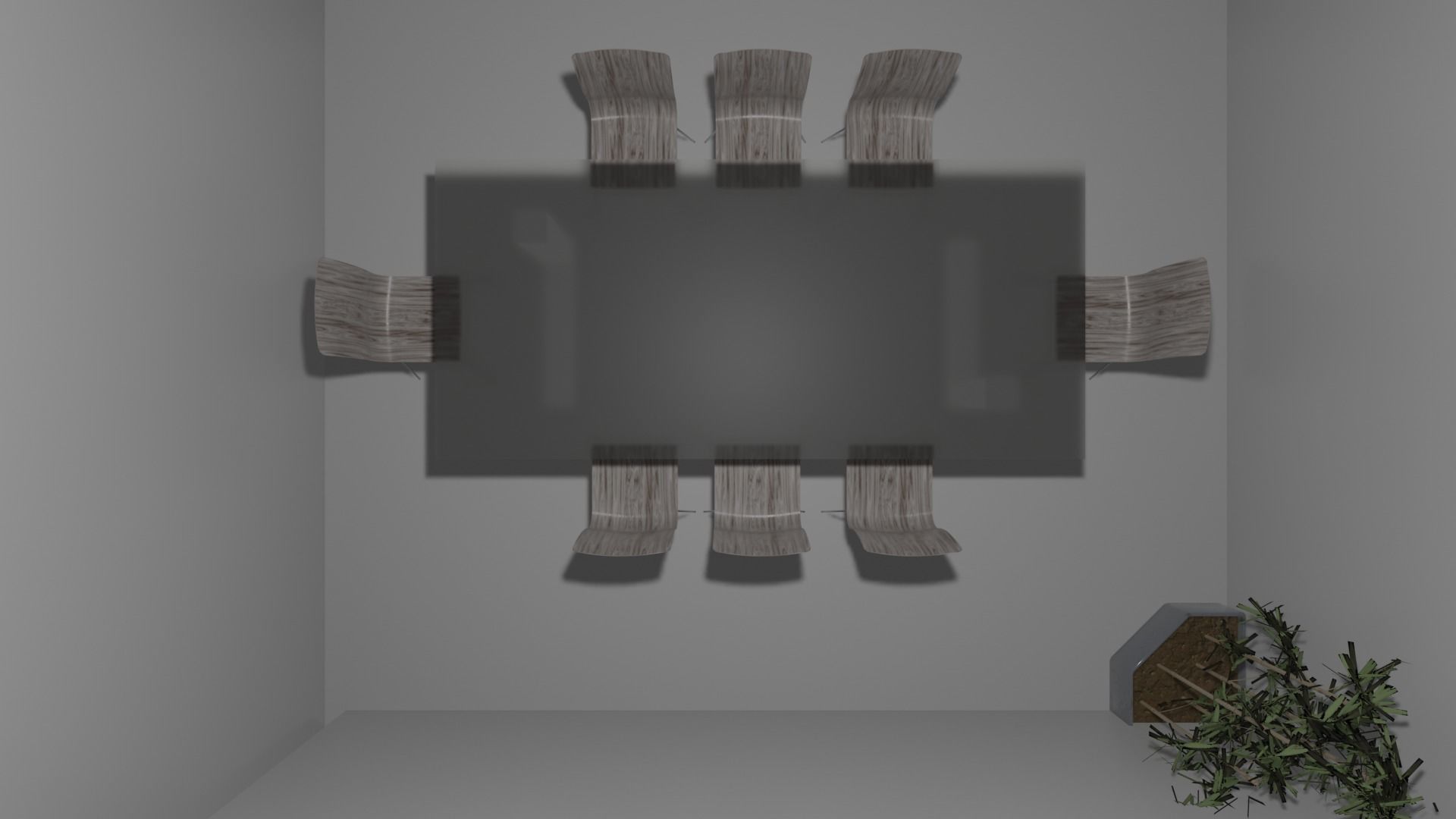 Table dining and chairs Free 3D model_4