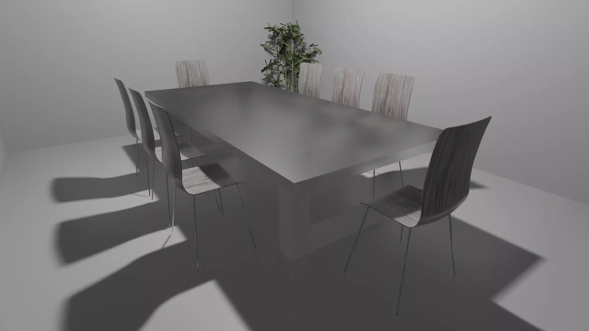 Table dining and chairs Free 3D model_0