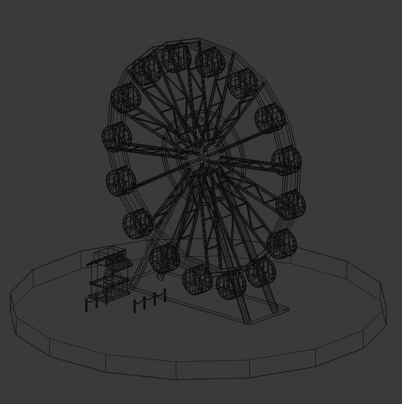 Ferris Wheel Low-poly 3D model_2