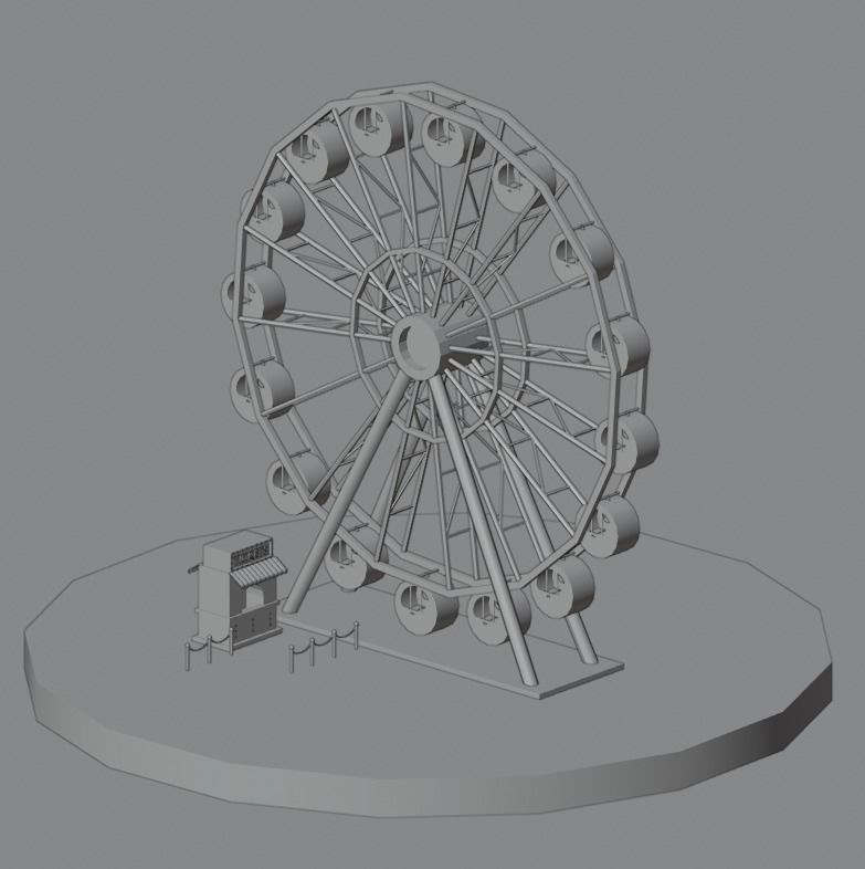 Ferris Wheel Low-poly 3D model_1