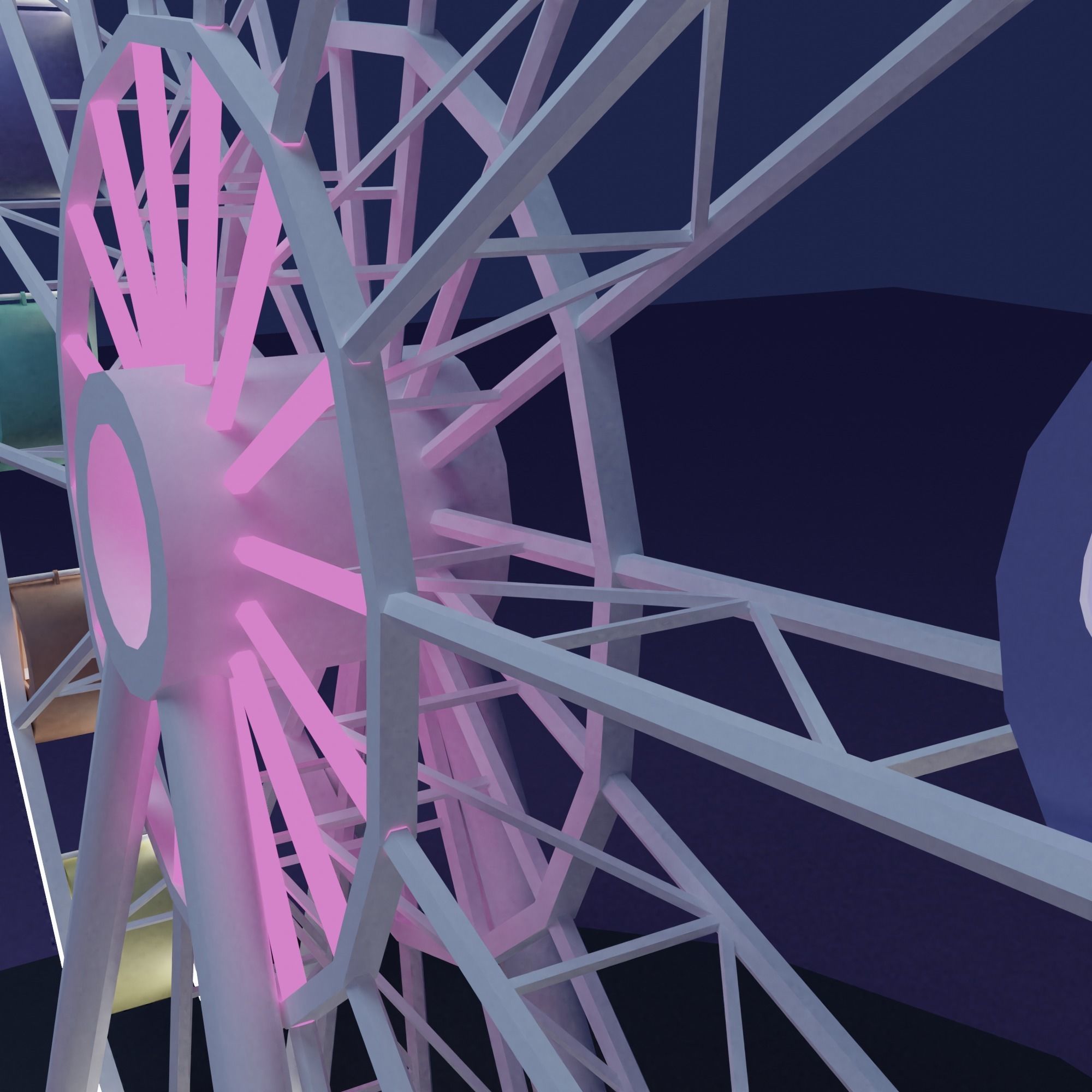 Ferris Wheel Low-poly 3D model_4