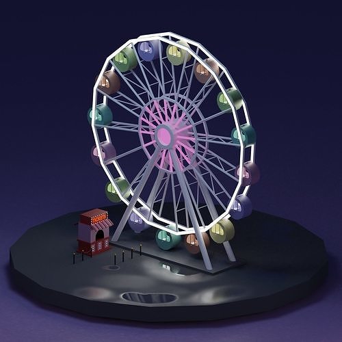 Ferris Wheel Low-poly 3D model