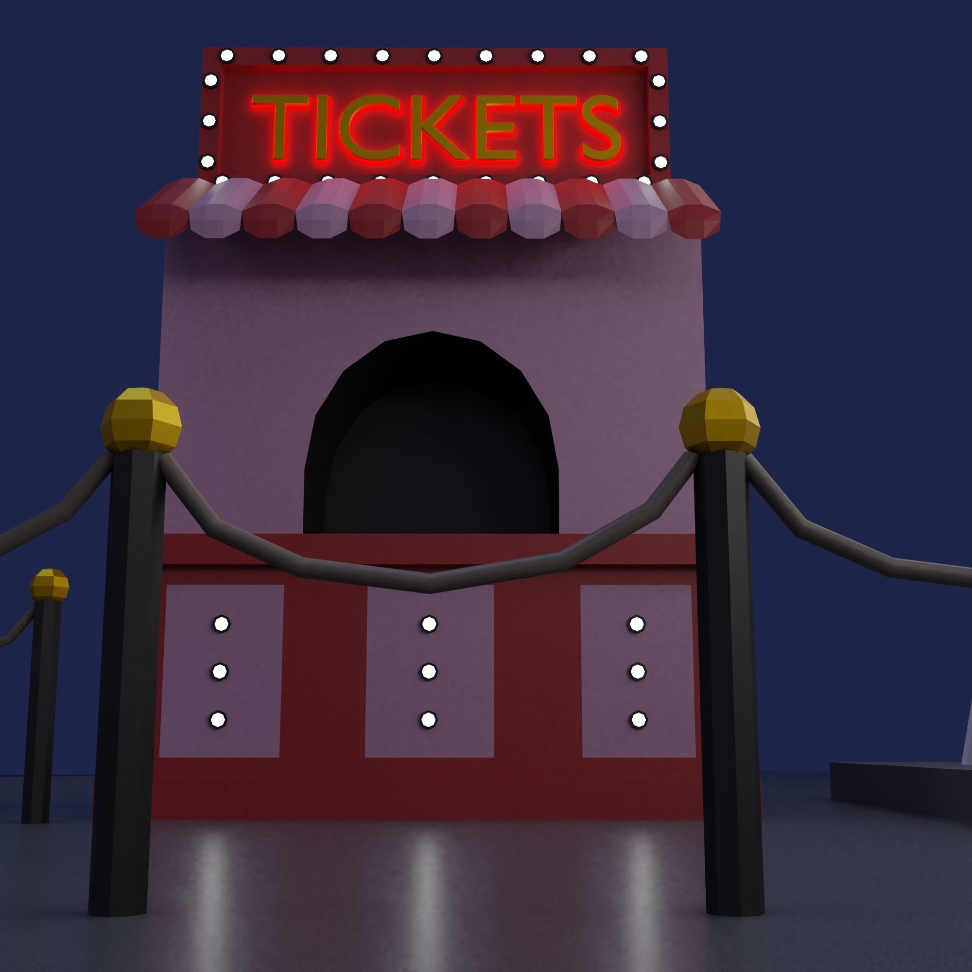 Ferris Wheel Low-poly 3D model_7