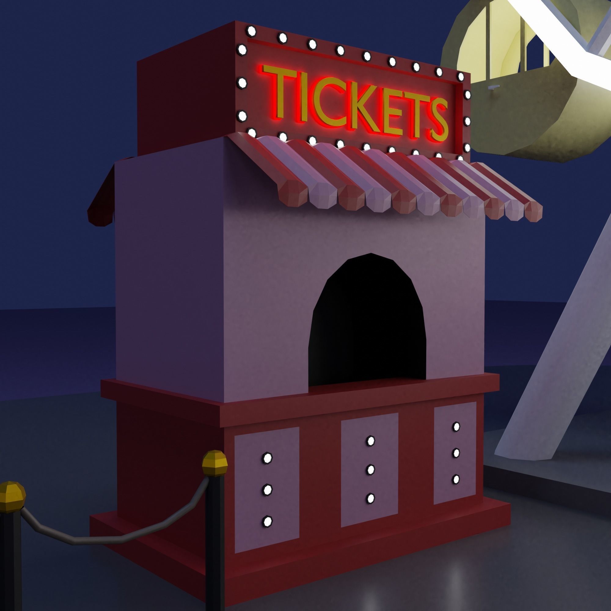 Ferris Wheel Low-poly 3D model_6