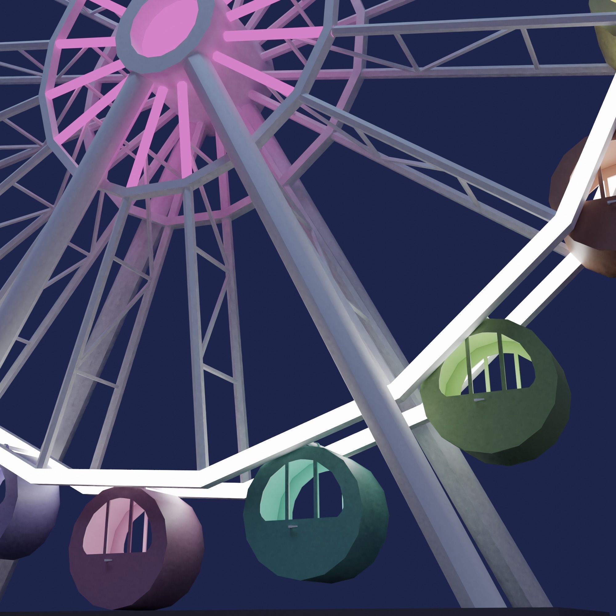 Ferris Wheel Low-poly 3D model_5