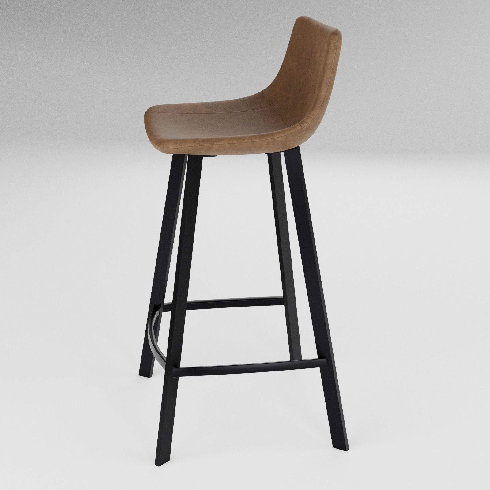 3D model Faux Leather and Metal Bar Stool VR / AR / lowpoly CGTrader