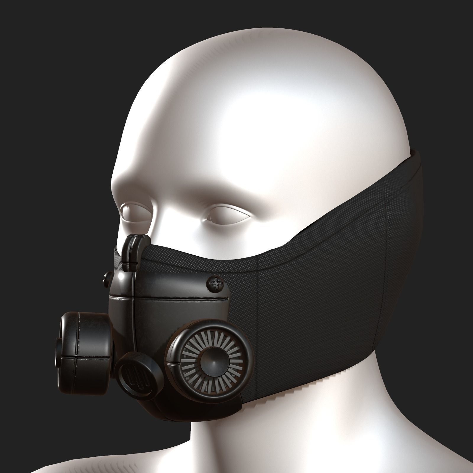 Gas mask respirator scifi futuristic 3d Artist Low-poly 3D model_5