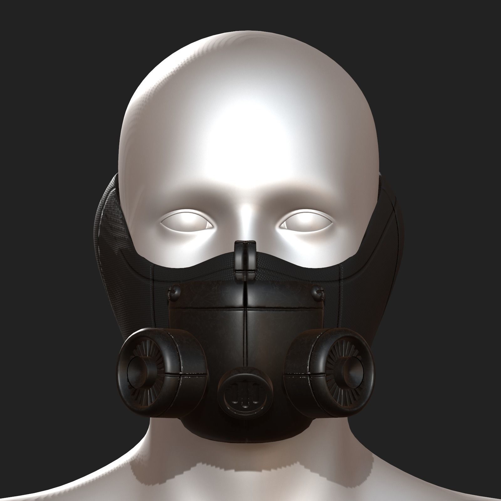 Gas mask respirator scifi futuristic 3d Artist Low-poly 3D model_3